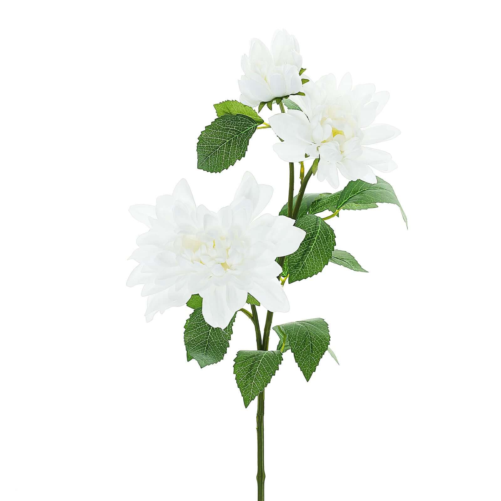 30-Inch Tall White Silk Faux Dahlia Flower Stems for Stunning Arrangements