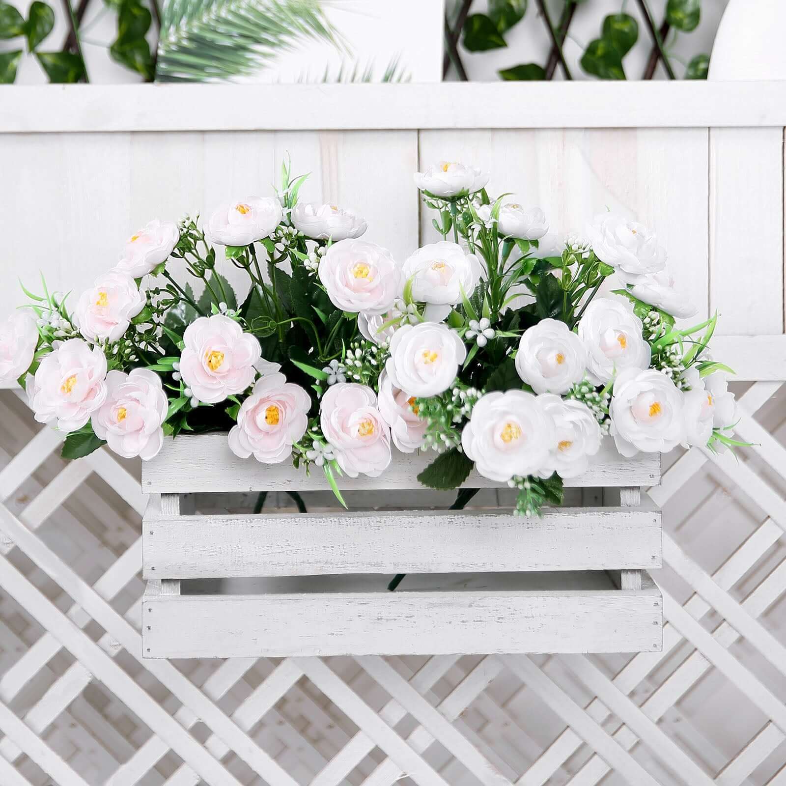 Amazing Deal! 4-Bush White Artificial Silk Peony Flower Bouquet for Stunning Decor
