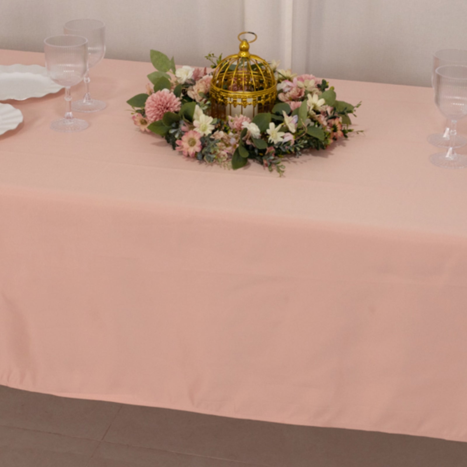 Hot Sale! Durable & Silky Lamour Satin Rectangle Tablecloth in Dusty Rose, 60x102