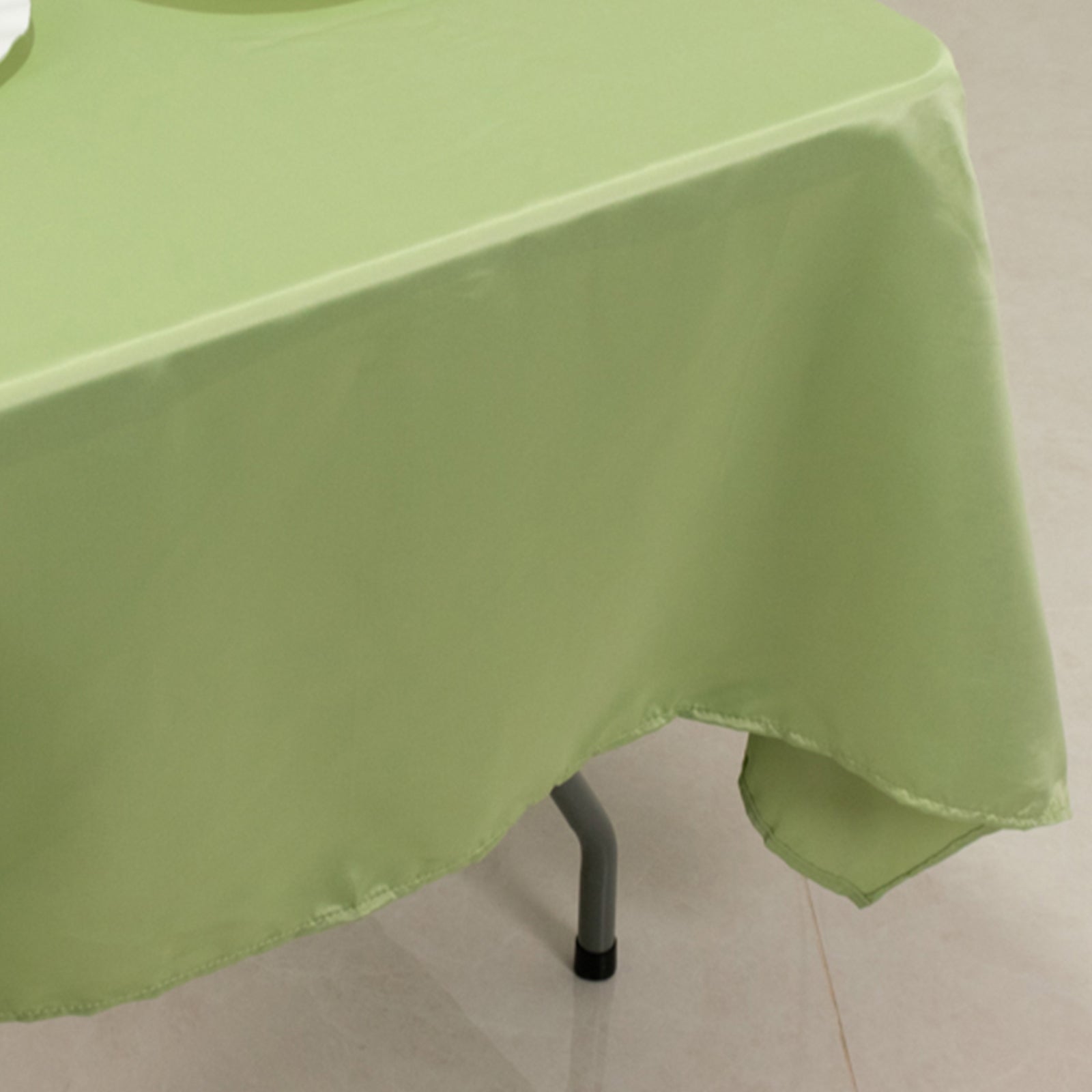 Get This Durable & Silky Soft Lamour Satin Rectangle Tablecloth in Sage Green (60x102)
