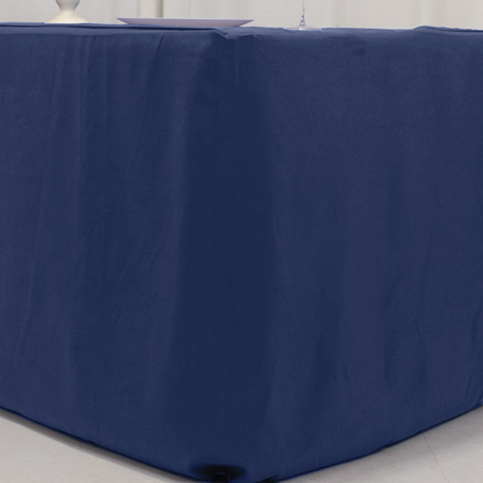 Exclusive Offer! Durable Navy Blue 220GSM Premium Polyester 6ft Rectangle Fitted Tablecloth