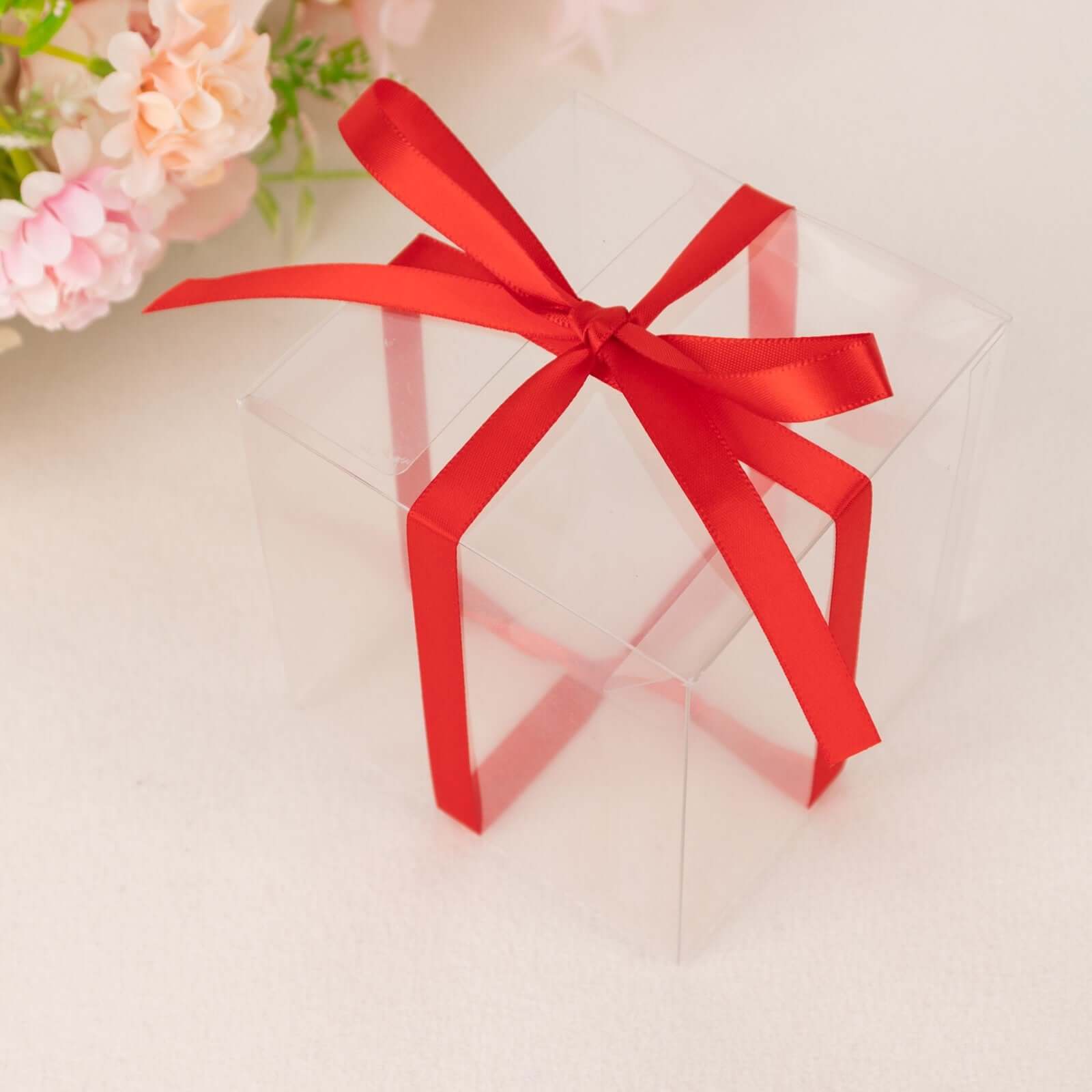 100-Yard 3/8-Inch Red Single-Sided Decorative Satin Ribbon Roll