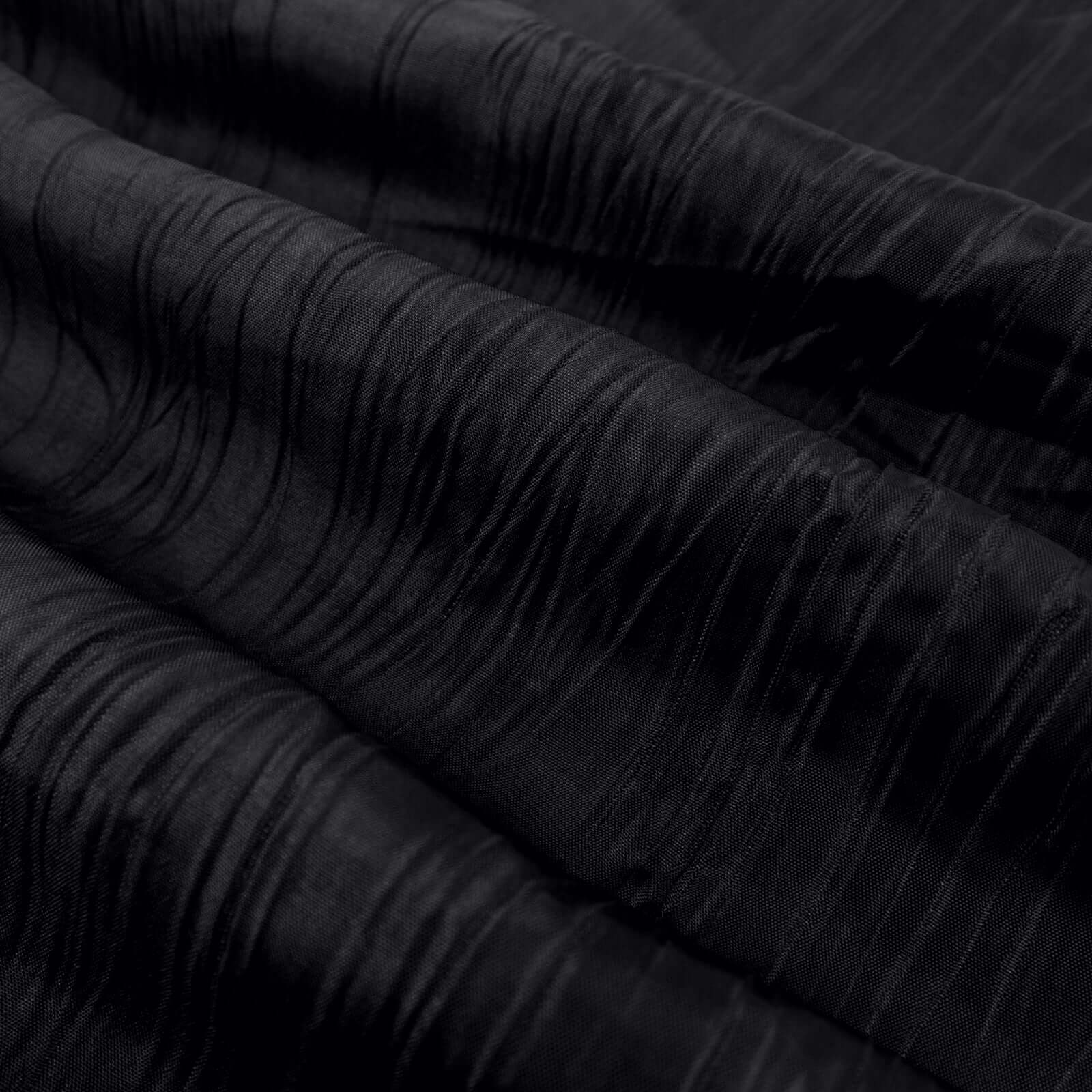 10-Yard Black Accordion Crinkle Taffeta Fabric Bolt, 54 Inches Wide