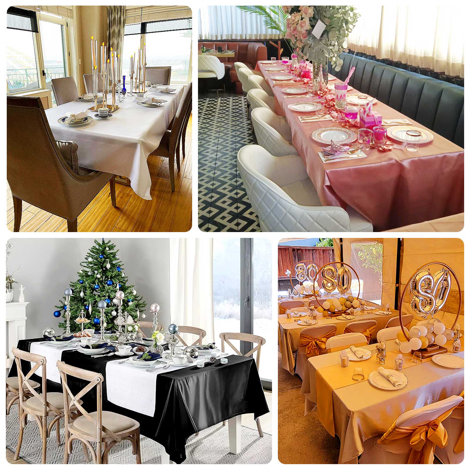 Luxurious Gold Lamour Satin Rectangle Tablecloth 60x126 - Soft & Durable for Fine Dining