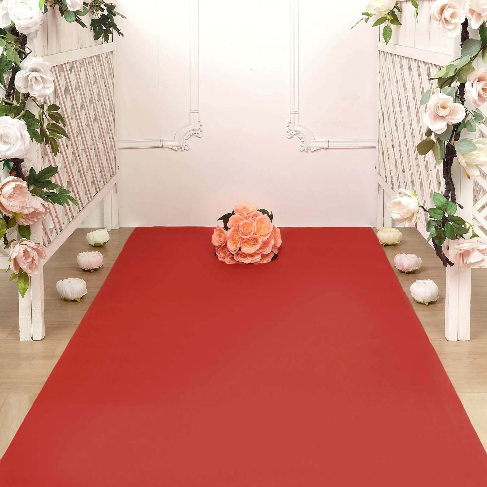 3ft x 100ft High - Quality Red Rayon Carpet Runner for Weddings and Parties