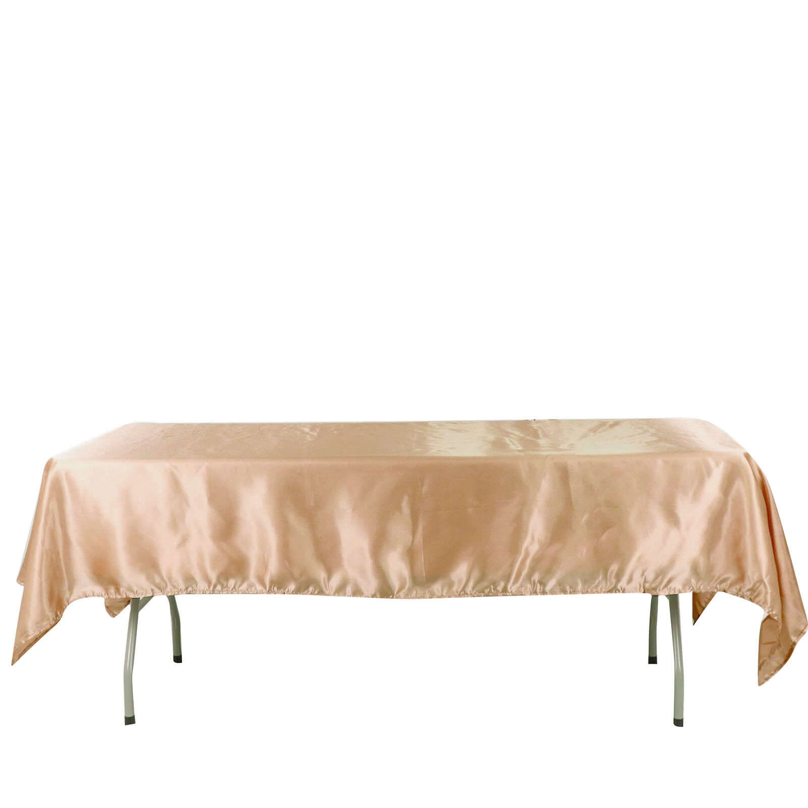 Gorgeous Nude Satin 60x102 Rectangular Tablecloth - Smooth & Lustrous