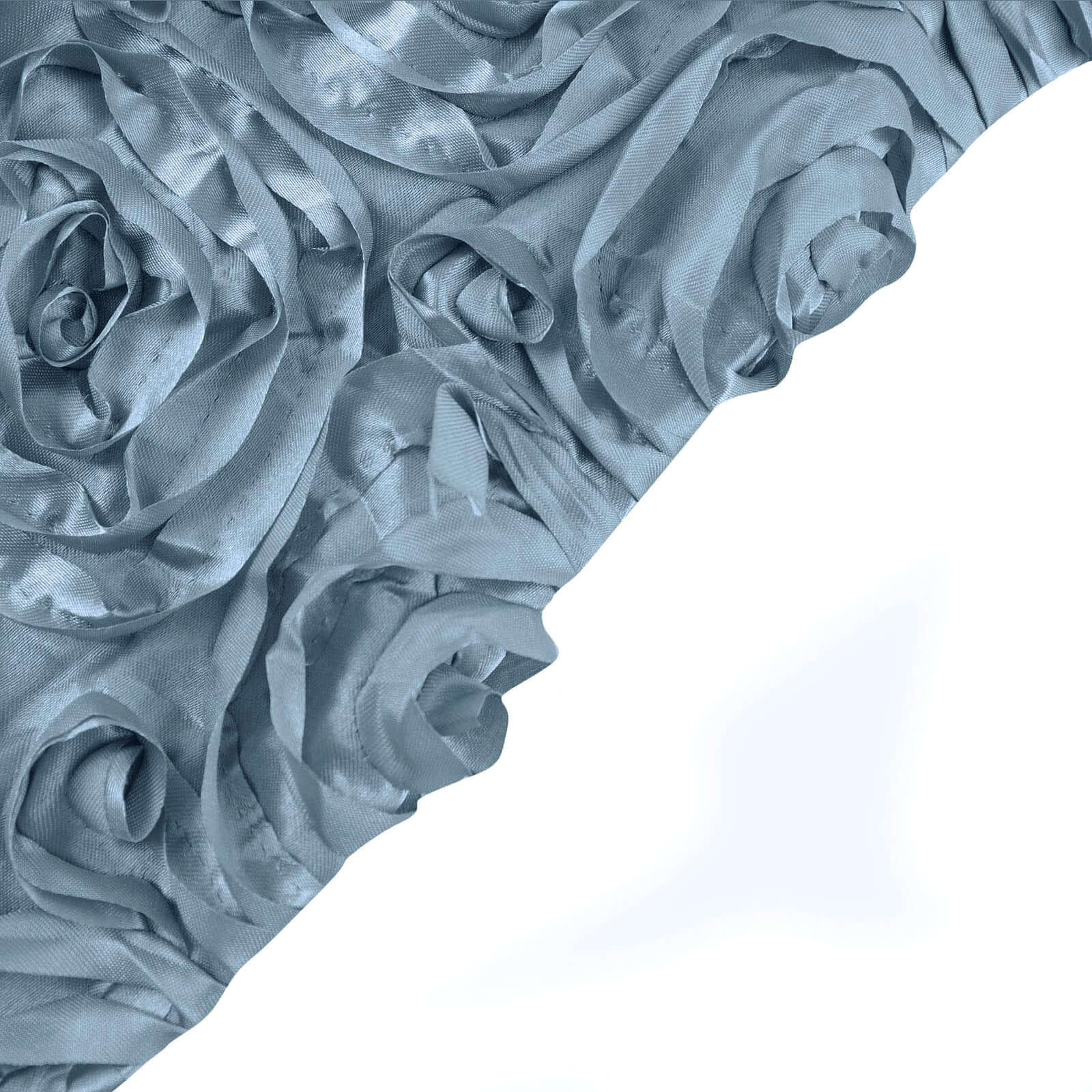 54-Inch Wide, 4-Yard Dusty Blue 3D Rosette Satin Fabric Bolt for DIY Crafts