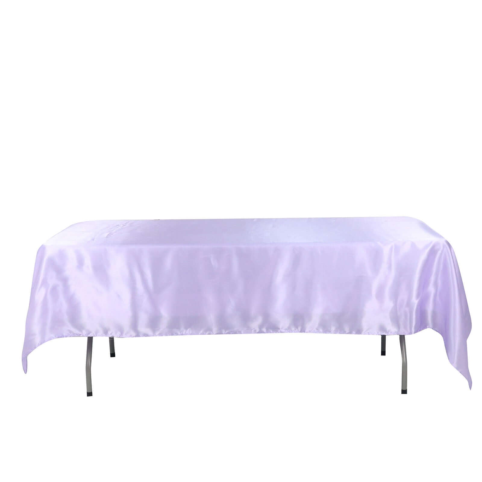 Lavender Lilac Satin Rectangular 60x102 Tablecloth - Lustrous and Smooth Cover