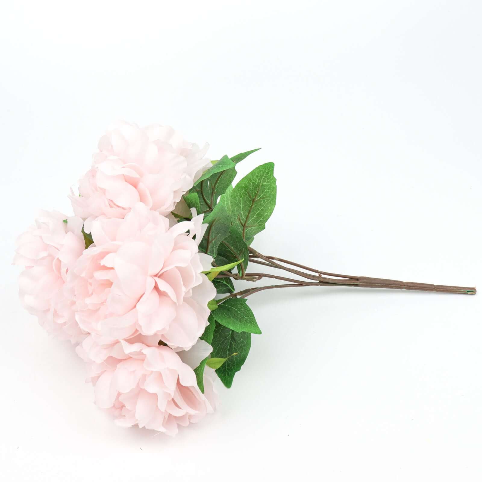 2 Pack of 17-Branch Blush Artificial Silk Peony Flower Bouquets, Realistic Touch
