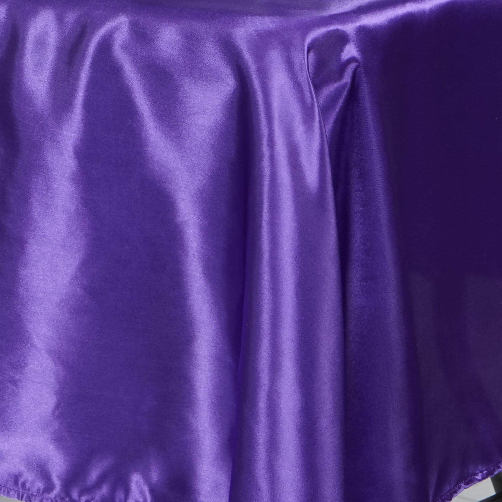 Luxurious Purple Satin 60x102 Rectangular Tablecloth - Smooth and Shiny