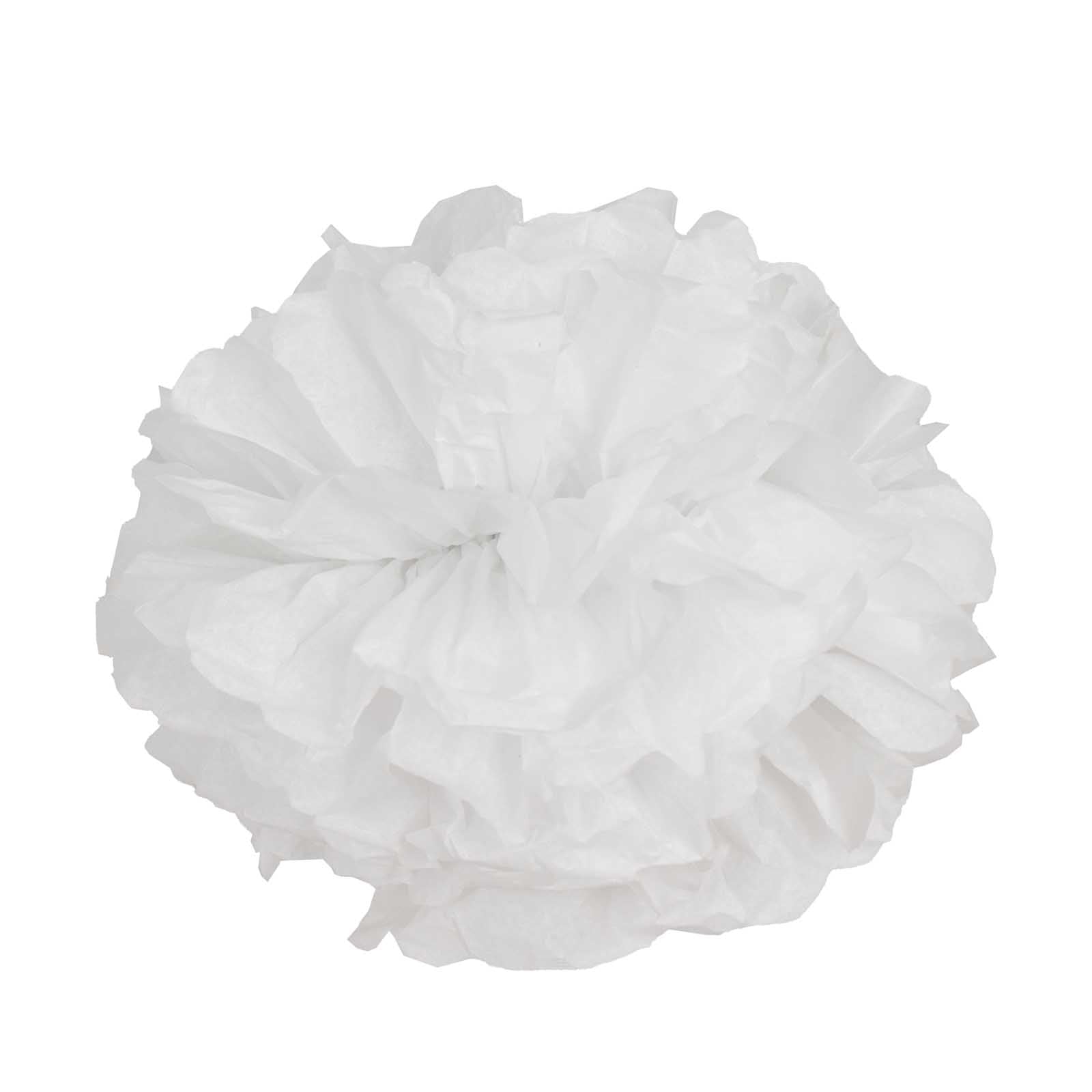 6-Pack 12-Inch White Paper Pom Poms - Ideal Flower Balls for Party Hanging Decorations