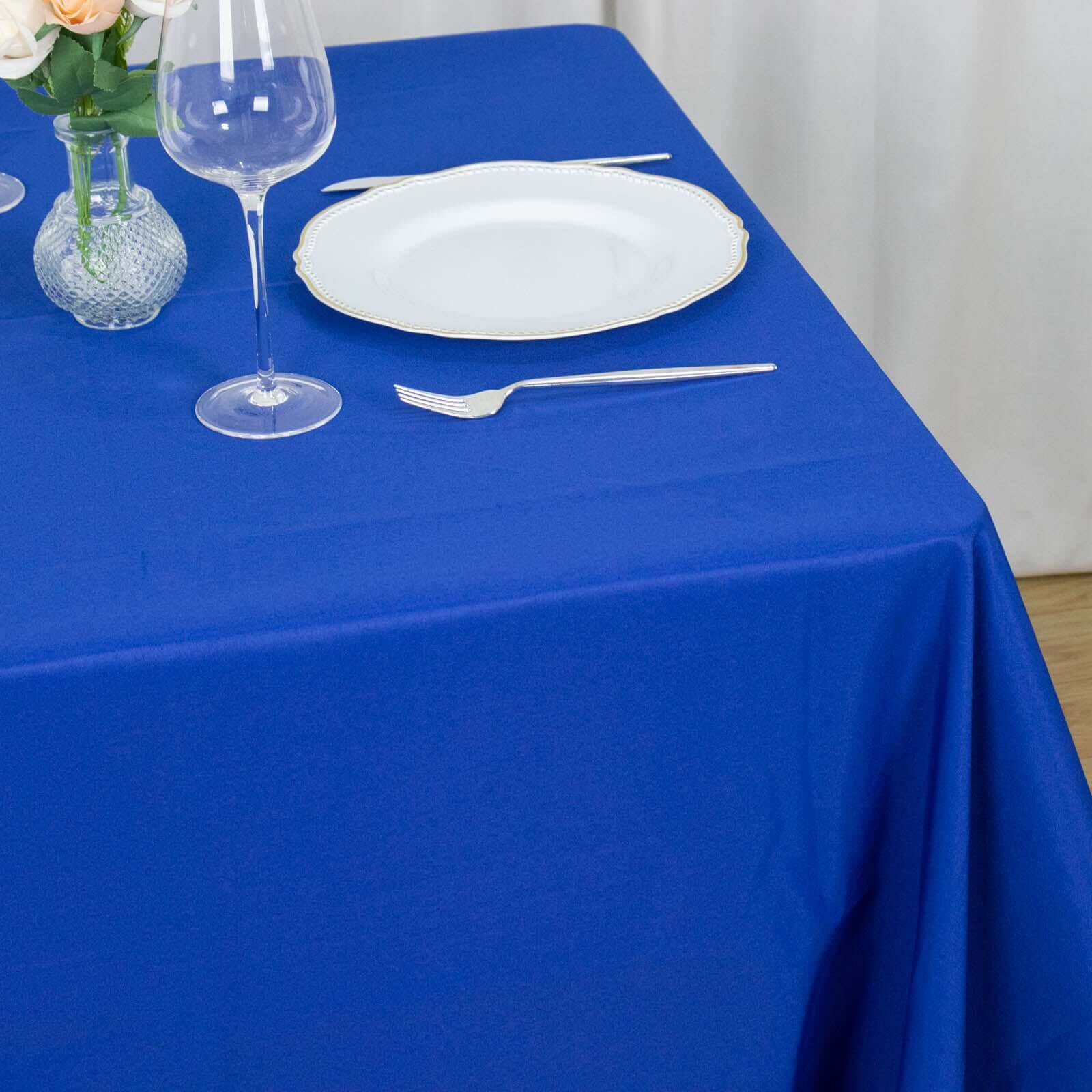 Hot Sale! Royal Blue 70x70 Premium Polyester Wrinkle-Resistant Square Table Cover for Events