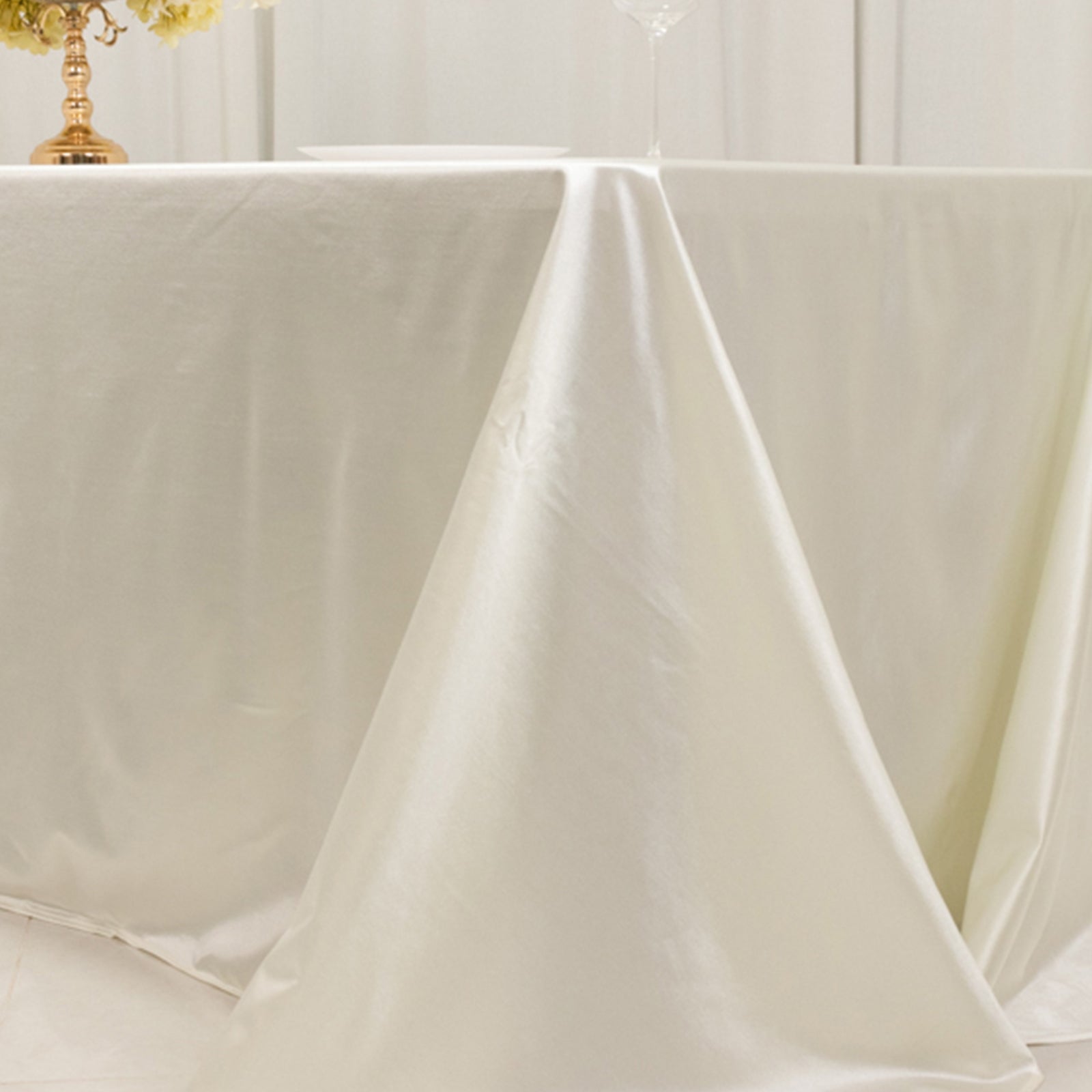 Hot Deal! Premium Shimmering Pearl White Scuba Tablecloth - Wrinkle & Stain Free