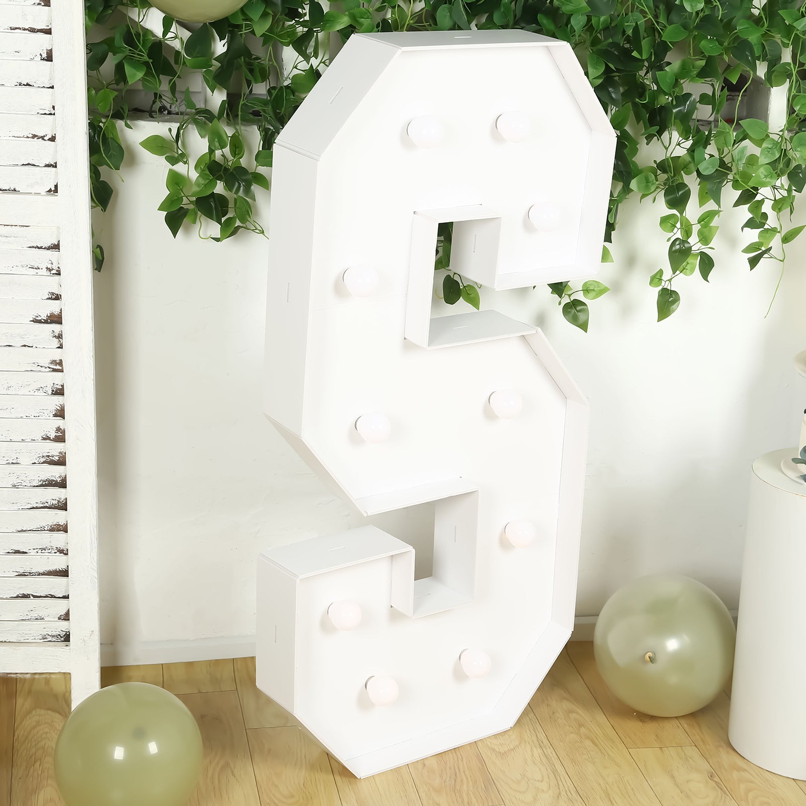 4ft White Giant LED Marquee Letter S with Warm White LEDs, Glue Gun & Sticks - Ideal for Events