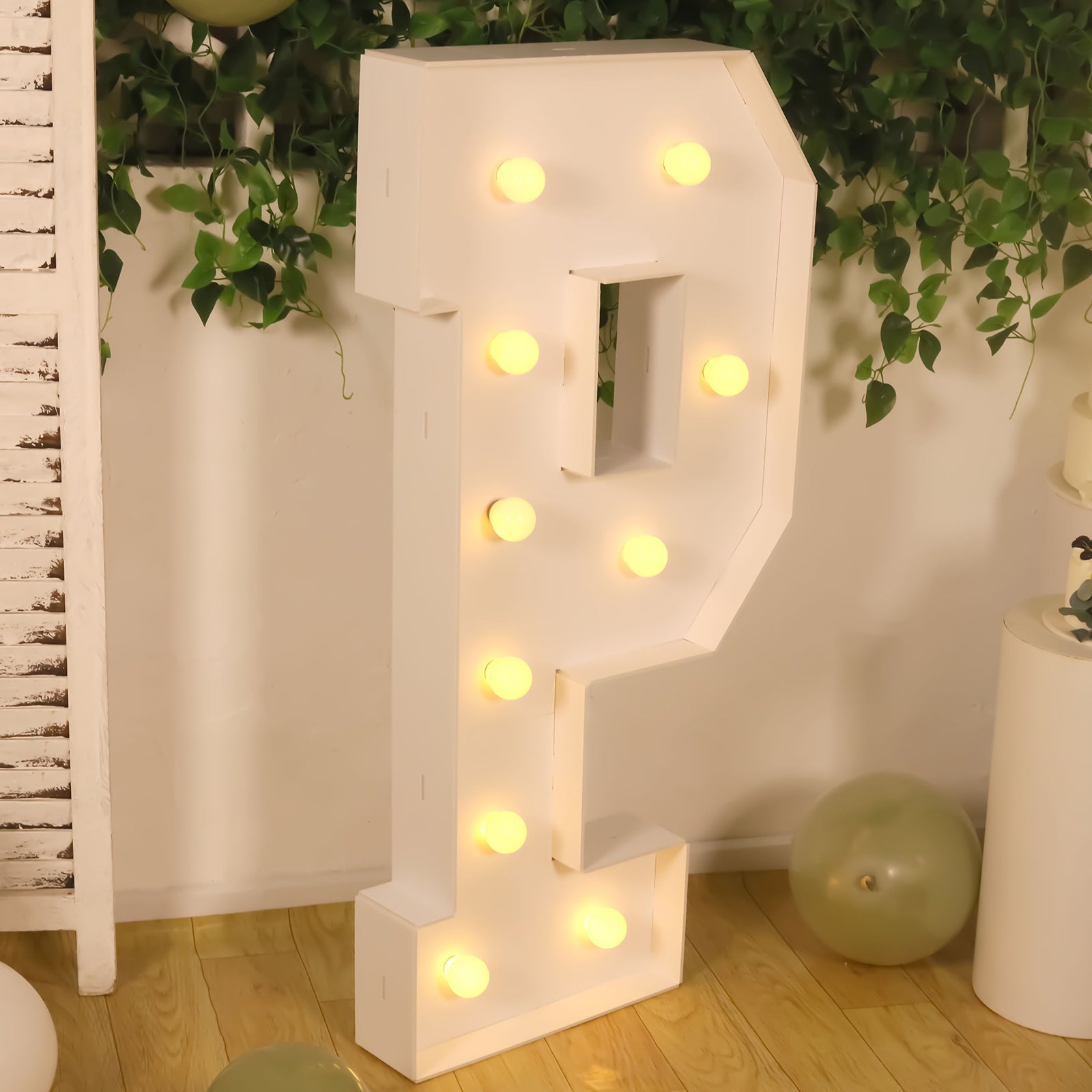 Get This 4ft White Giant LED Marquee Letter P! Warm White LEDs, Foam Board, Glue Gun Included