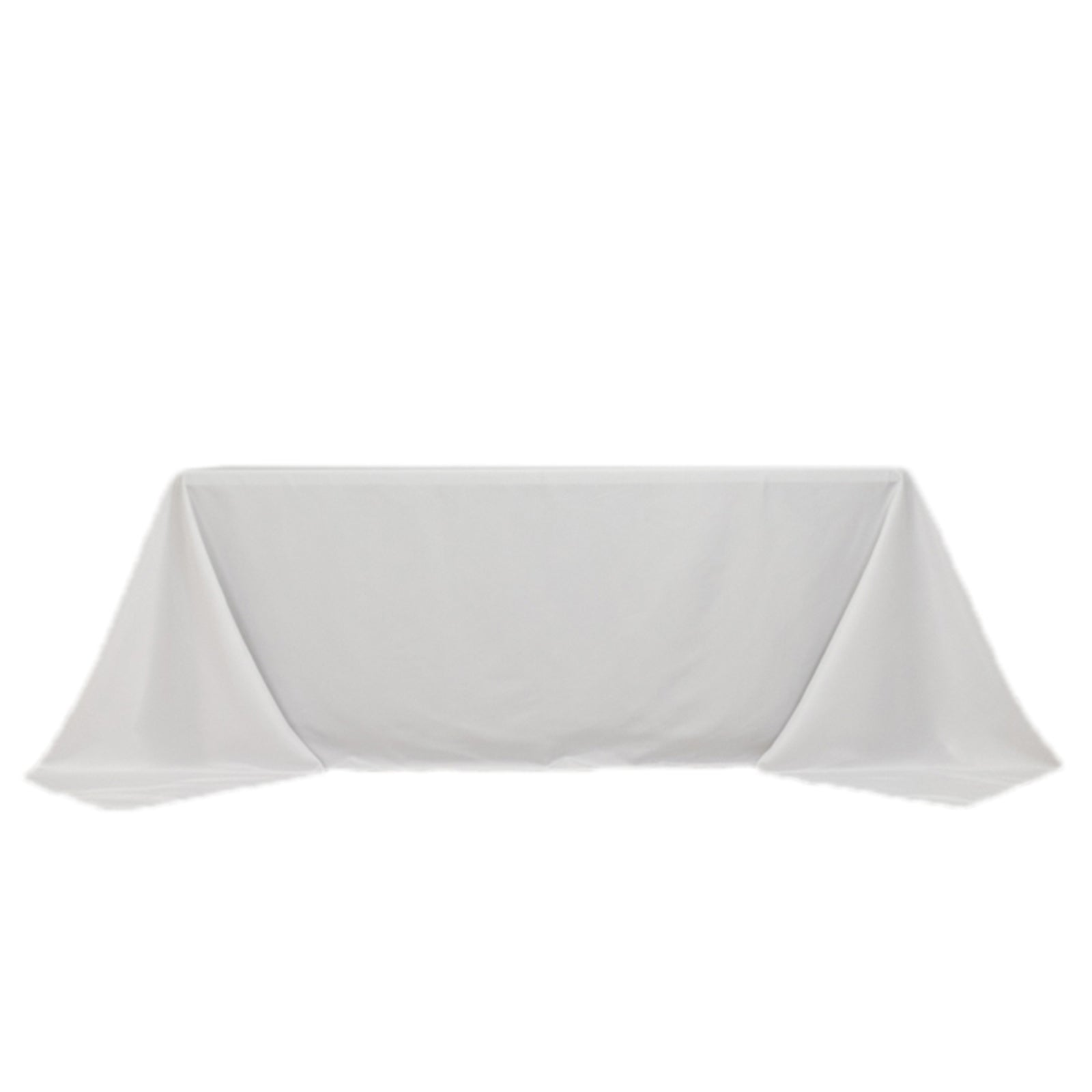 Premium Fire Retardant White Polyester Tablecloth for Large Gatherings - 90x132 Size