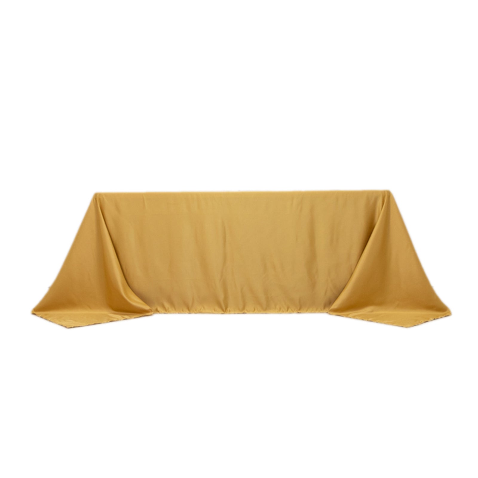 Premium Lamour Satin Champagne Rectangle Tablecloth - Soft, Silk-Like 90x132 Cover