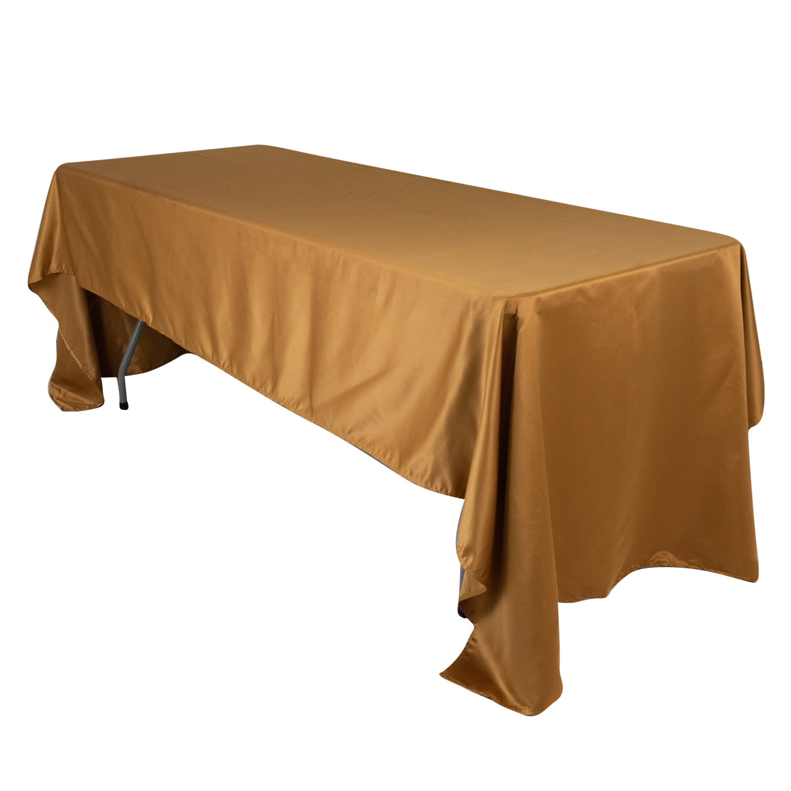 Luxurious Gold Lamour Satin Rectangle Tablecloth 60x126 - Soft & Durable for Fine Dining