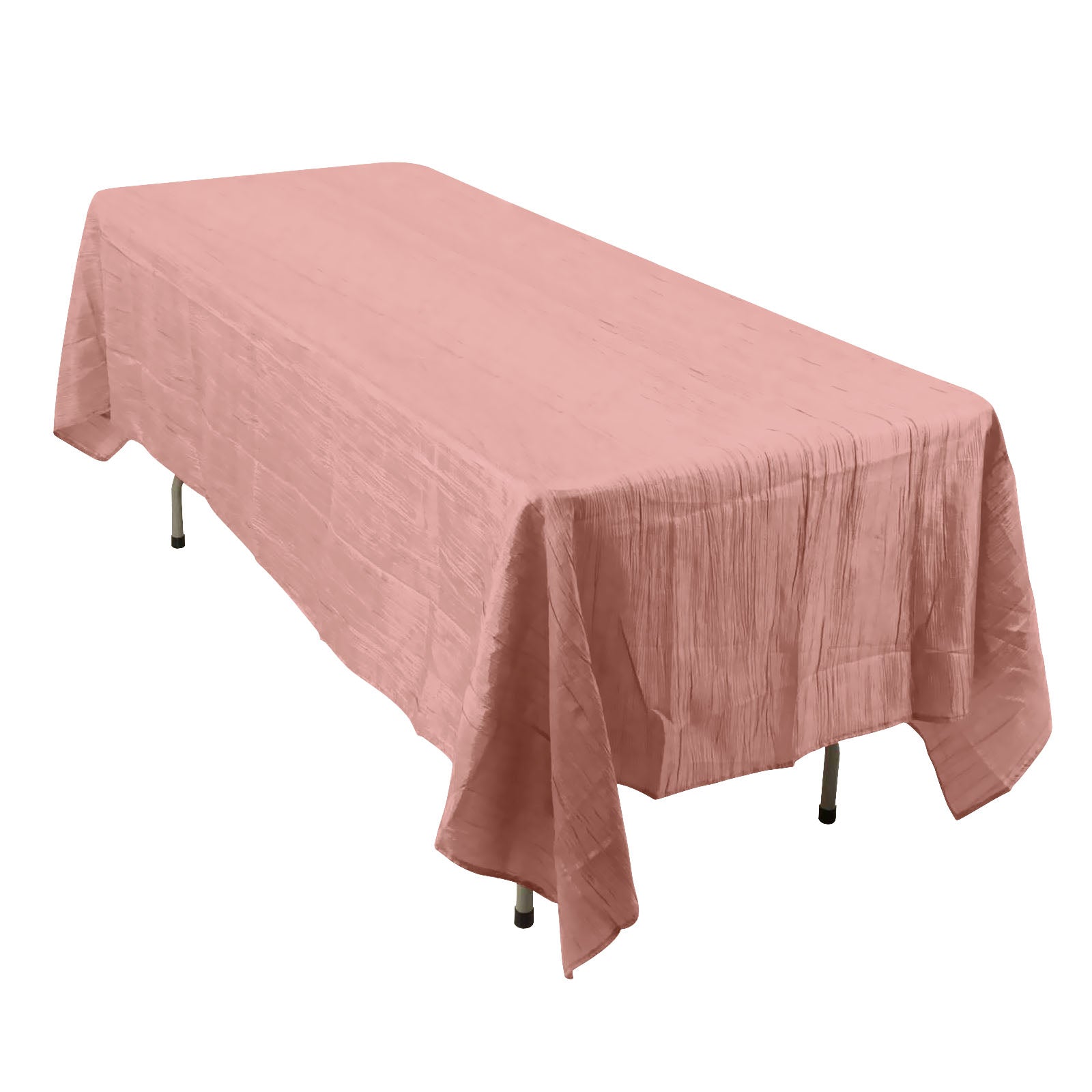 Hot Deal! Dusty Rose Crinkle Taffeta 60x102 Rectangle Tablecloth for Weddings & Parties