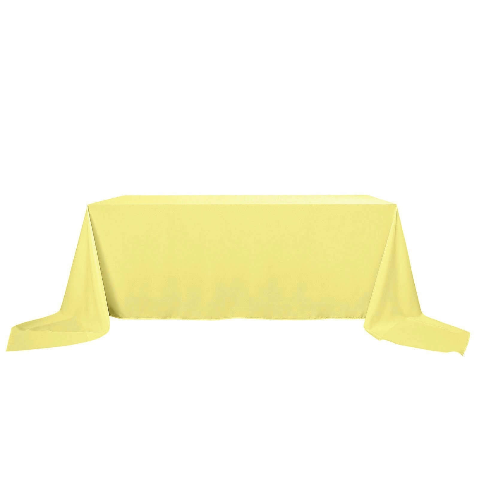 Yellow Seamless Wrinkle-Resistant 90x156 Polyester Rectangle Tablecloth - Ideal for Events
