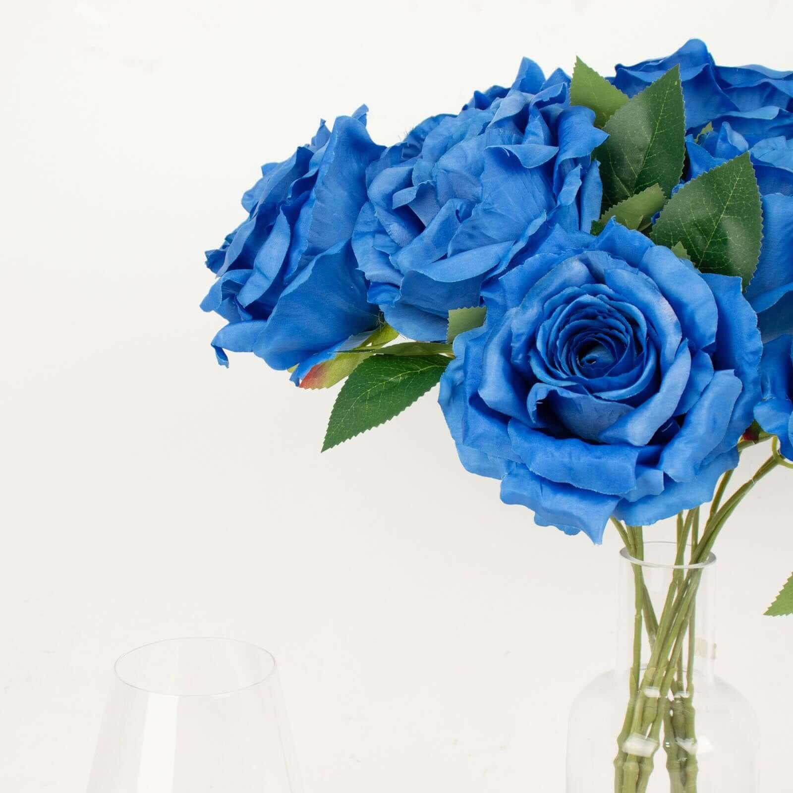 17' Royal Blue Premium Silk Jumbo Rose Flower Bouquet - High - Quality Artificial for Weddings