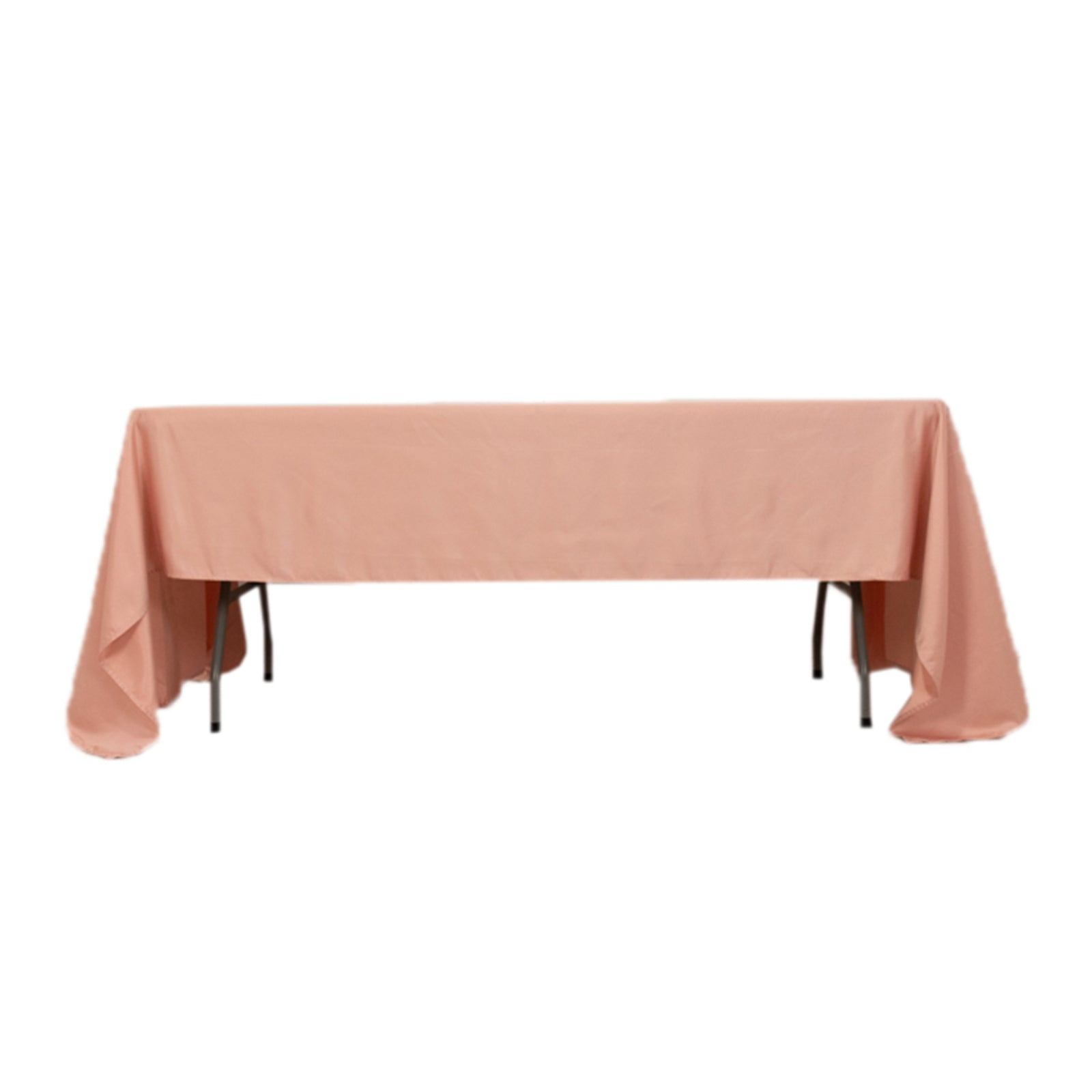 Dusty Rose Lamour Satin Rectangle Tablecloth 60x126 - Soft, Silk - like Cover