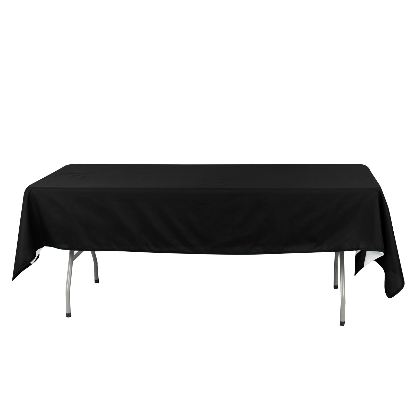 Black 60x102 Rectangle Cotton Blend Tablecloth with Wrinkle-Resistant Finish for Gatherings