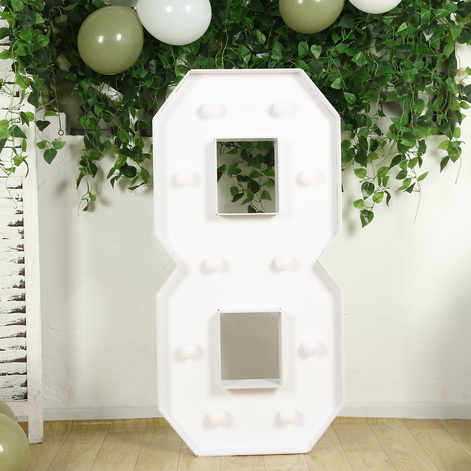 Hot Sale! 4ft White Giant LED Marquee Light-Up Number 8 with 10 Warm White Battery-Operated LEDs, Glue Gun & Sticks