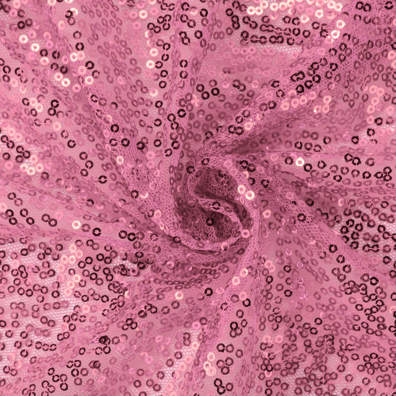 Pink Seamless Glittering 90x156 Rectangle Sequin Tablecloth