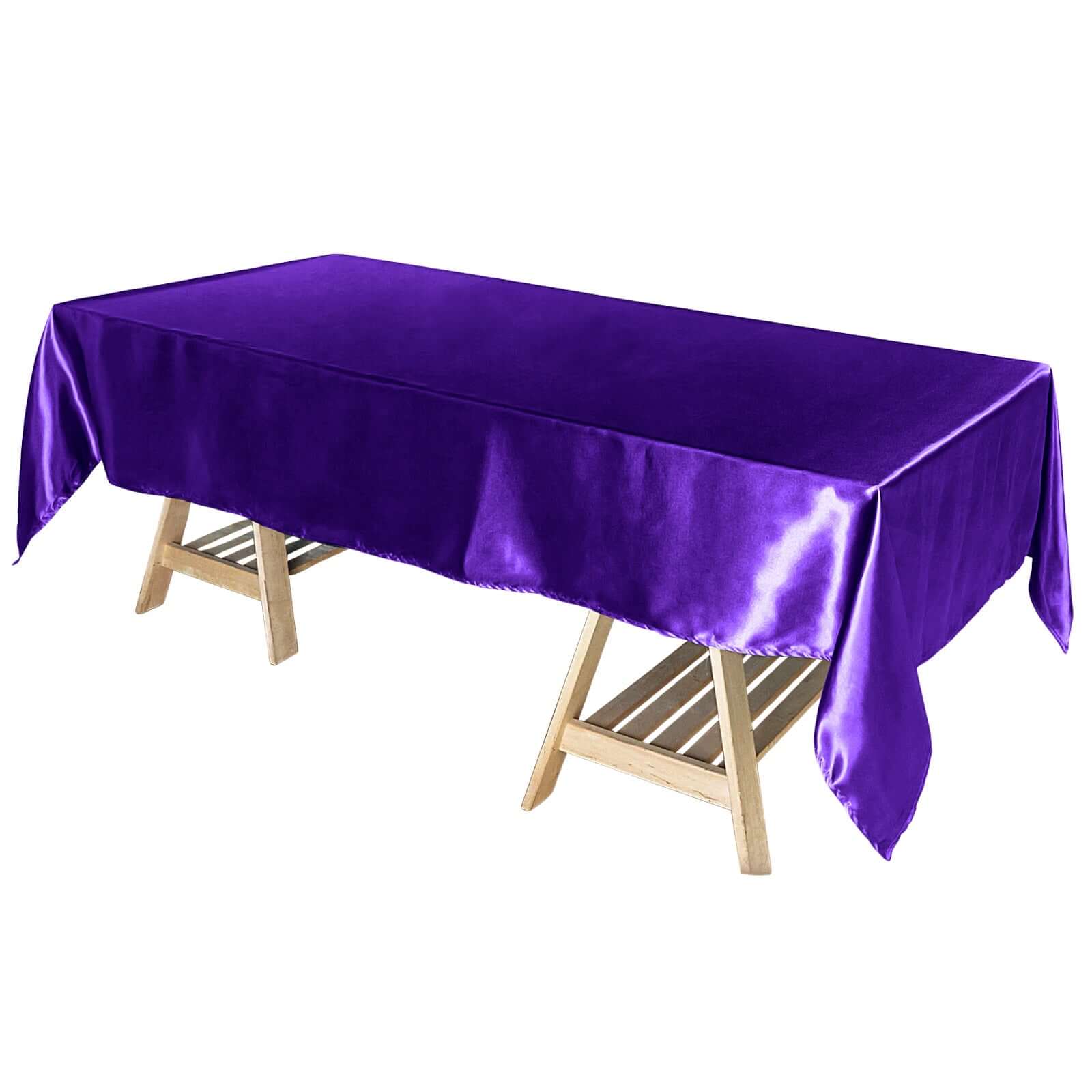Luxurious Purple Satin 60x102 Rectangular Tablecloth - Smooth and Shiny