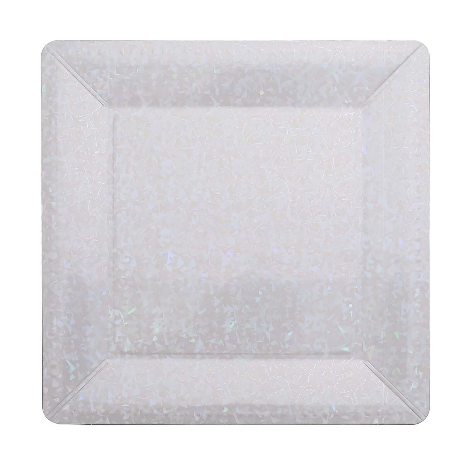 Hot Deal! 10-Pack Disposable Iridescent Square Charger Plates with Leather-like Texture, 13 Inches, 1100GSM Durable Paper