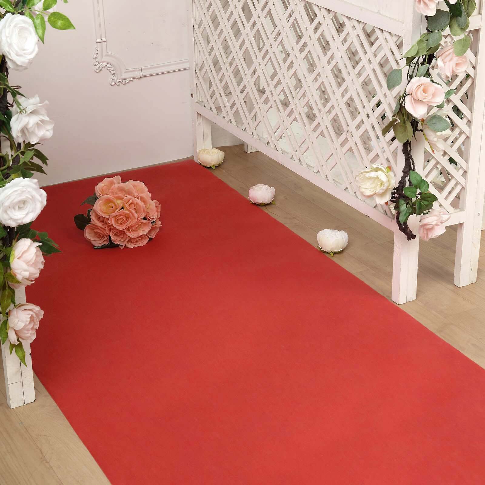 3ft x 100ft High - Quality Red Rayon Carpet Runner for Weddings and Parties