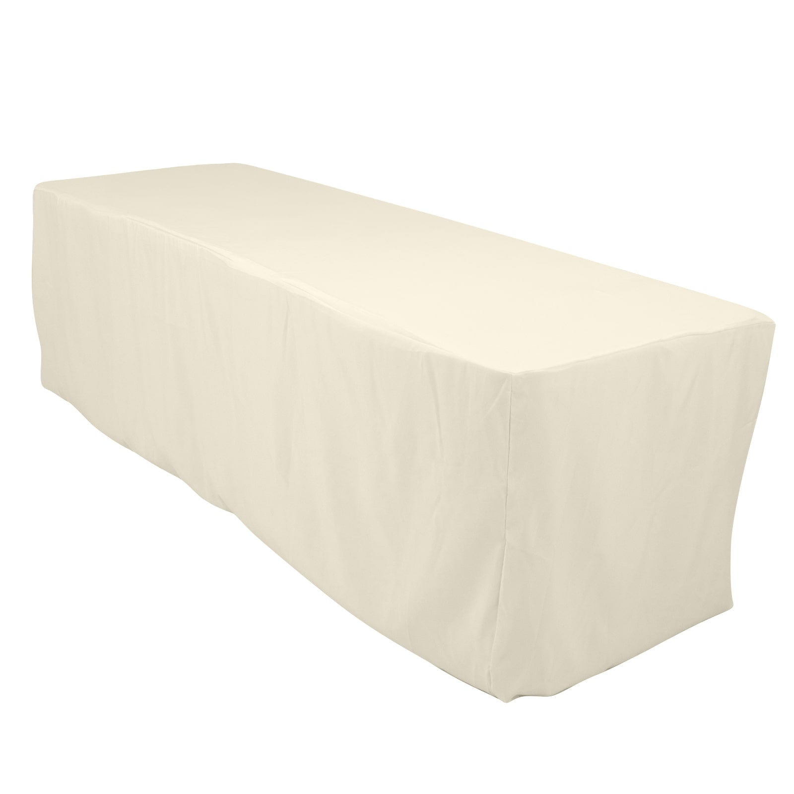 Ivory 8ft Premium Polyester Rectangle Tablecloth - 220GSM, Durable & Fitted