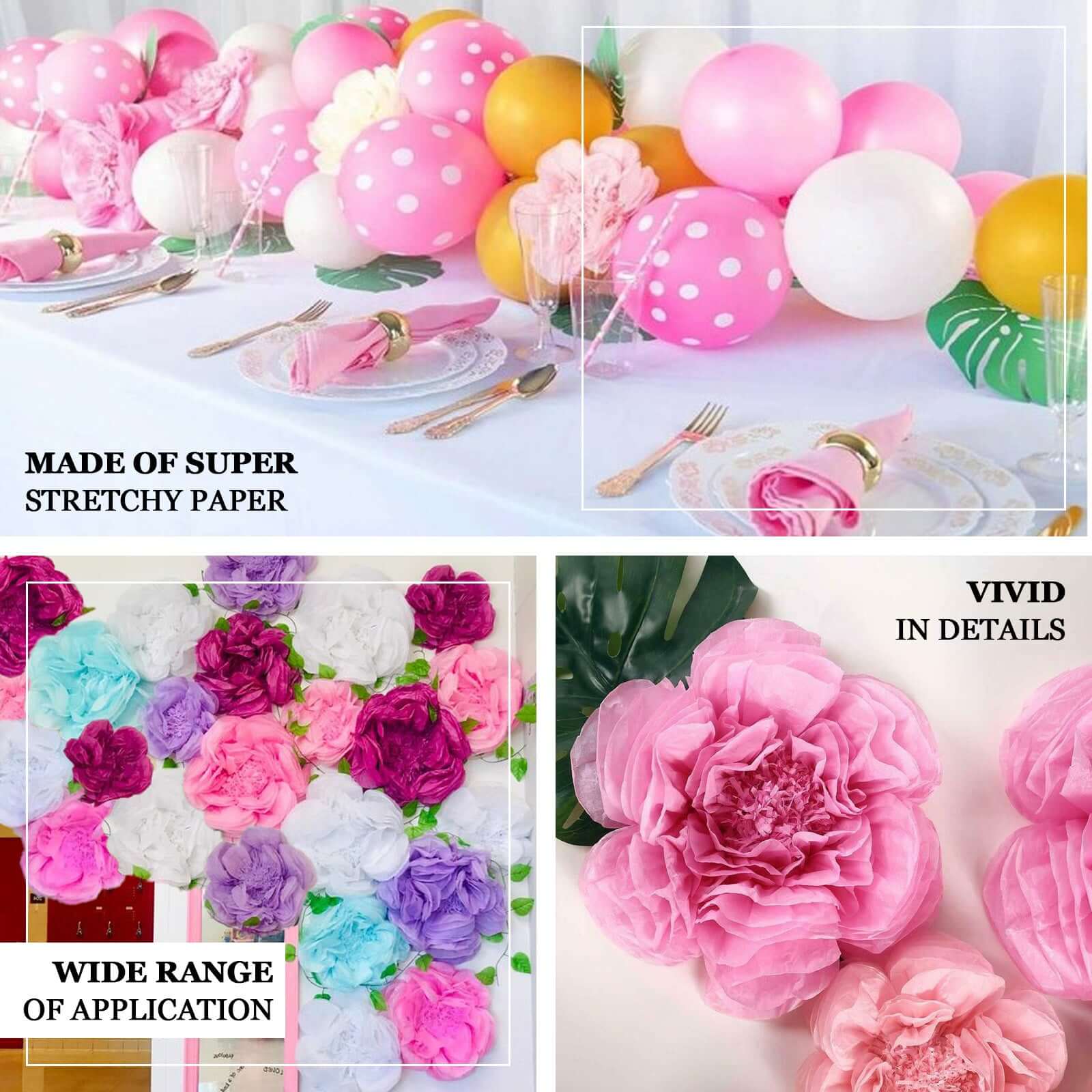 Set of 6 3D Mint and Apple Green Peony Paper Flowers for Wall Decor in 7', 9', 11' Sizes