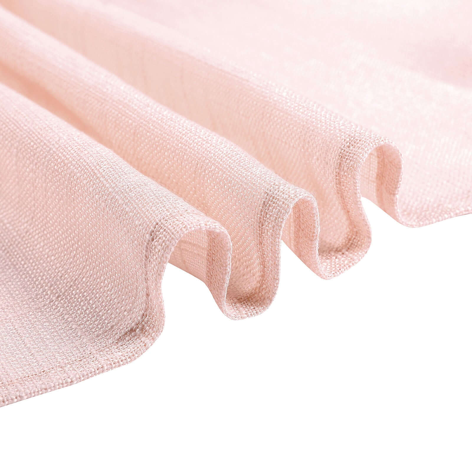 Wrinkle-Resistant Blush Faux Linen Rectangular Tablecloth, 60x102 with Slubby Texture