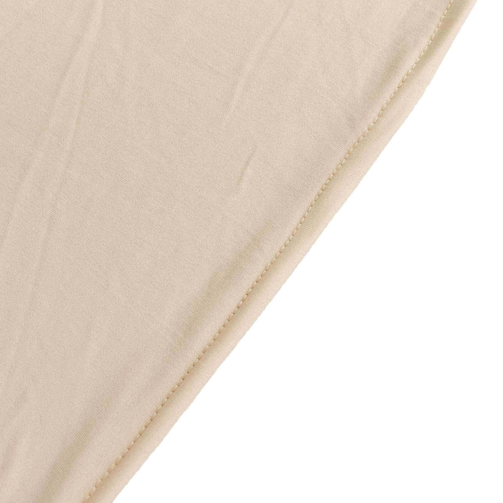Beige Stretch Spandex Tablecloth - Durable, Form-Fitting for 4ft Tables
