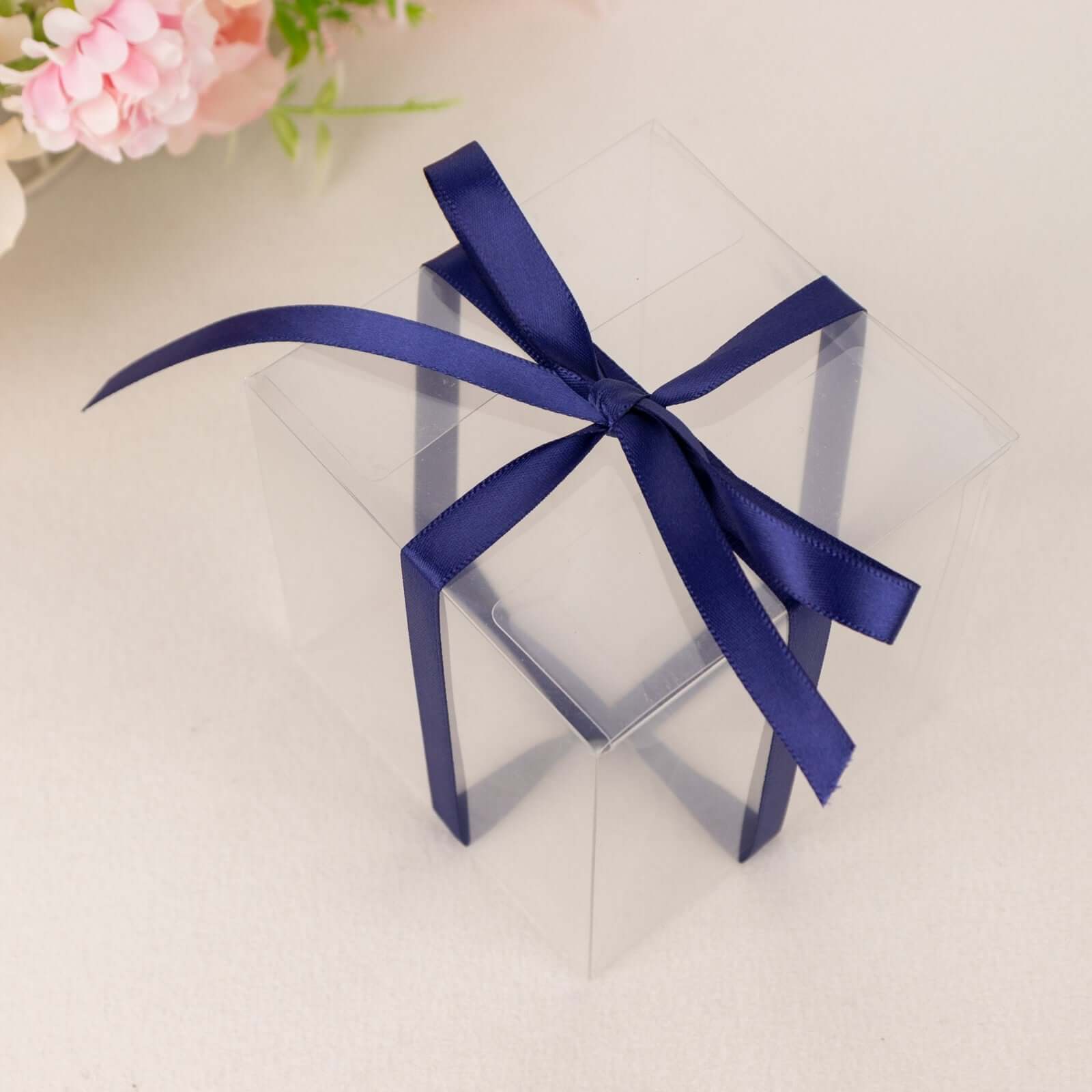 Great Deal! 100 Yards Navy Blue 3/8-Inch Single-Face Decorative Satin Ribbon Roll