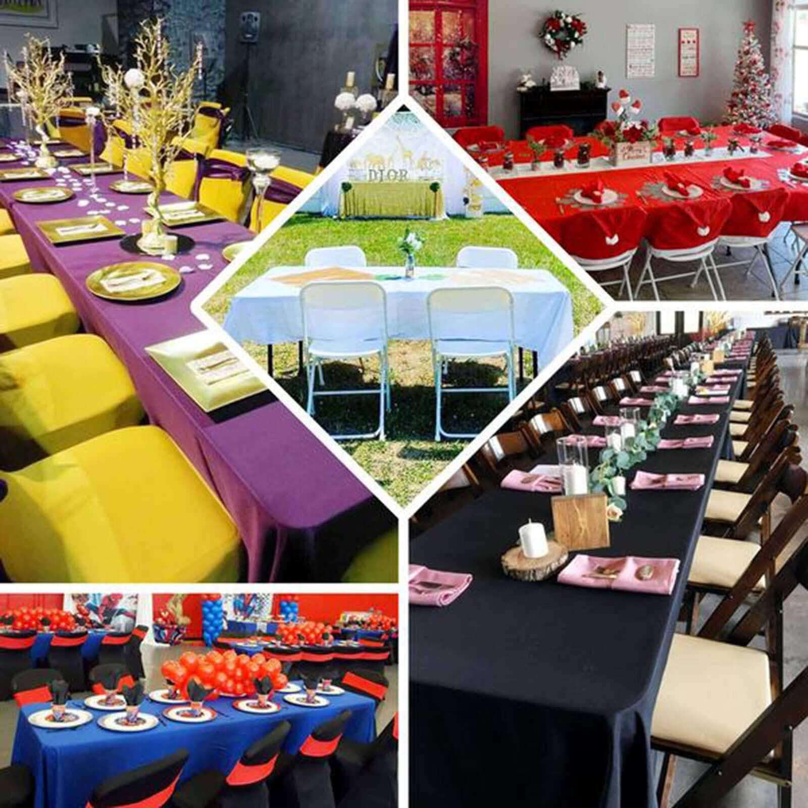 Stylish & Durable 60x102 Polyester Cinnamon Rose Rectangle Tablecloth