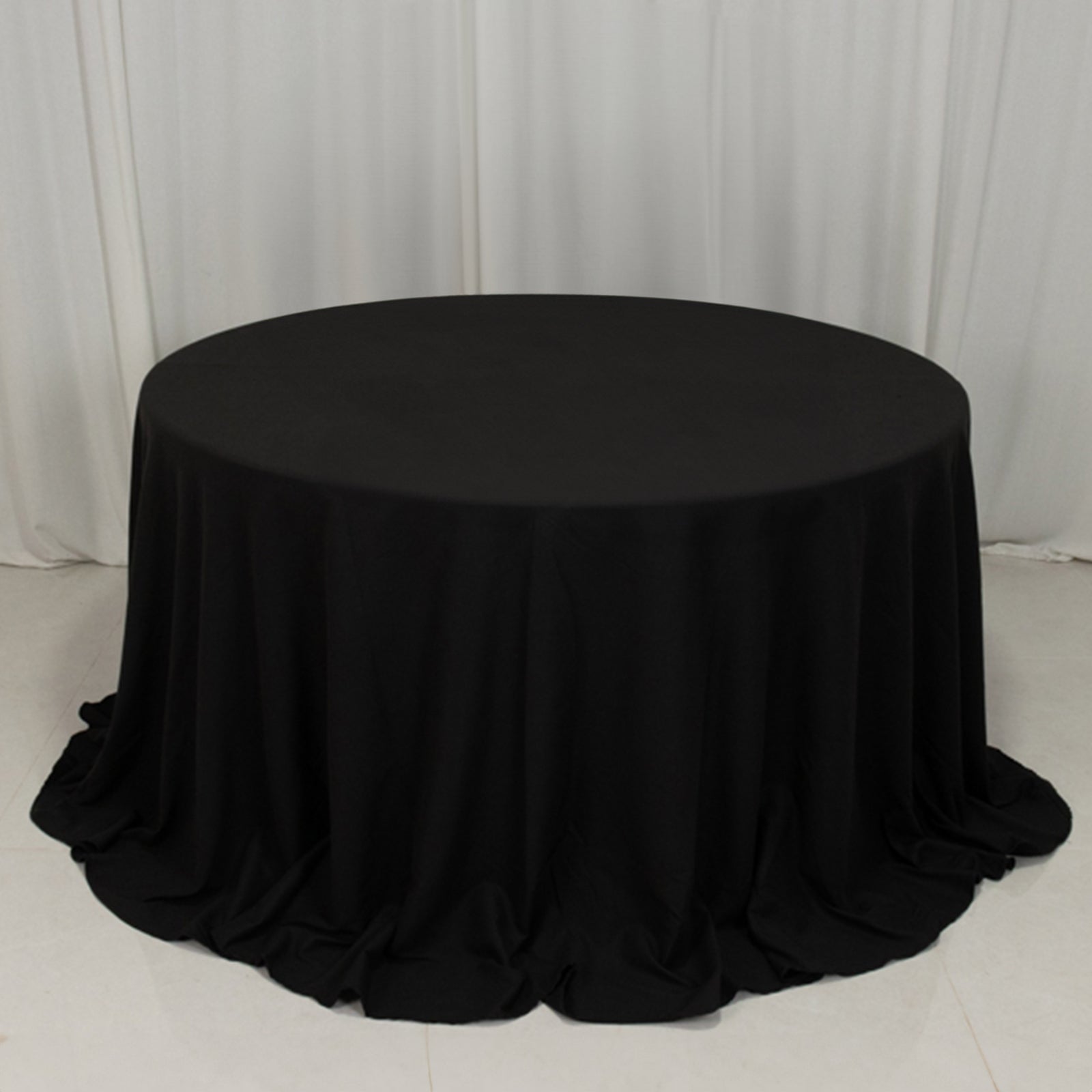 Hot! Seamless Wrinkle-Resistant Black Cotton Blend 132' Round Tablecloth