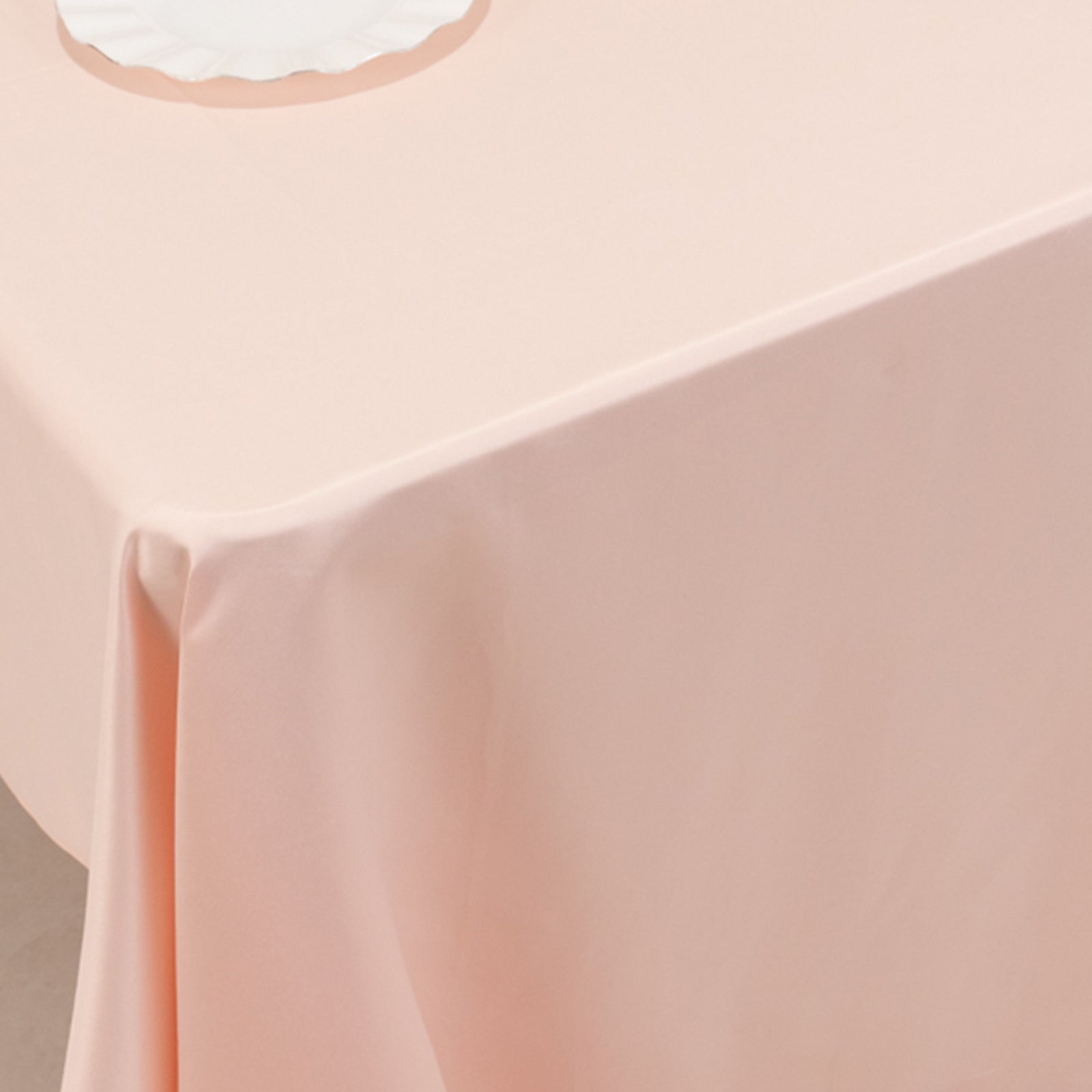 Blush Lamour Satin Rectangle Tablecloth - Soft & Durable, Ideal for Events
