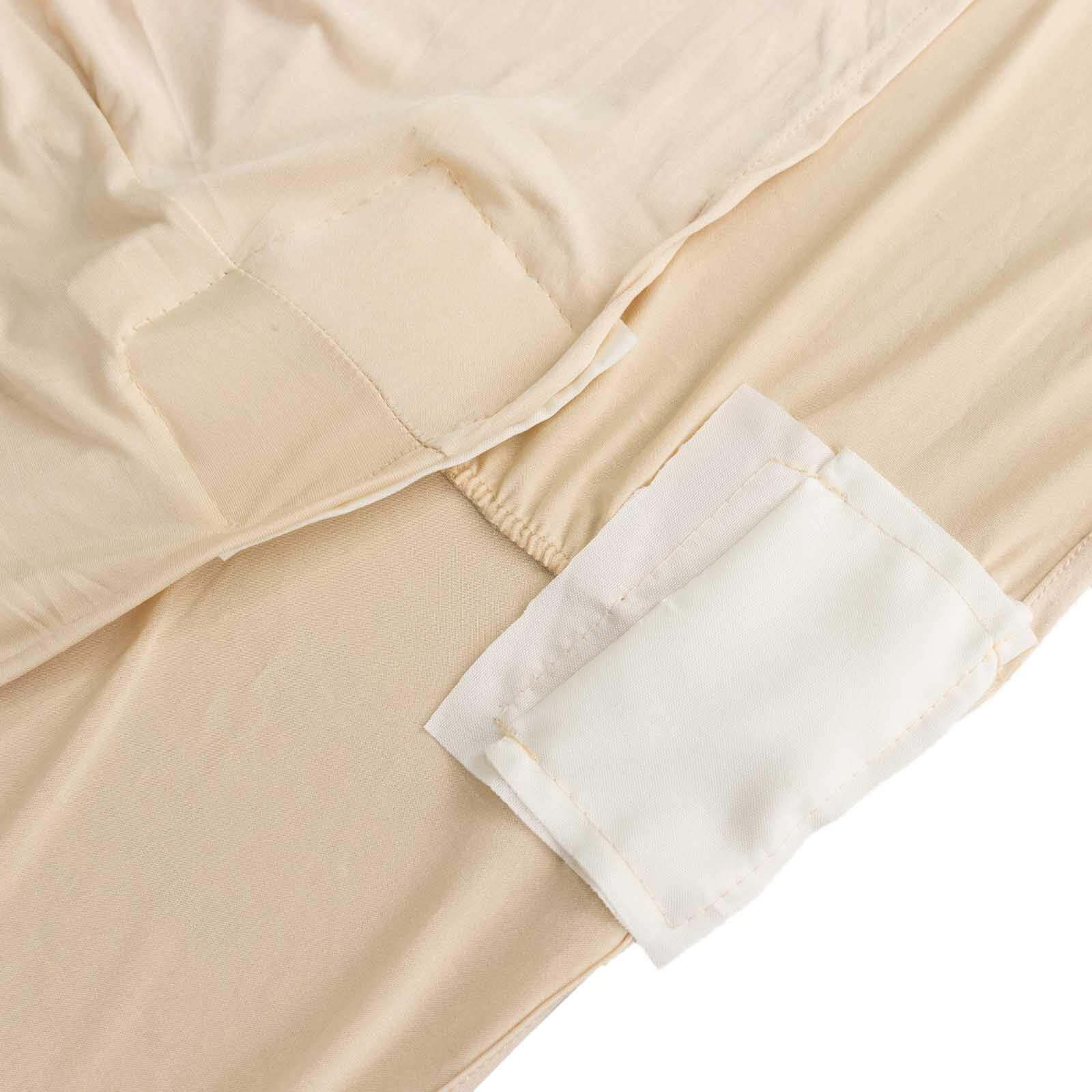 Beige Stretch Spandex Tablecloth - Durable, Form-Fitting for 4ft Tables