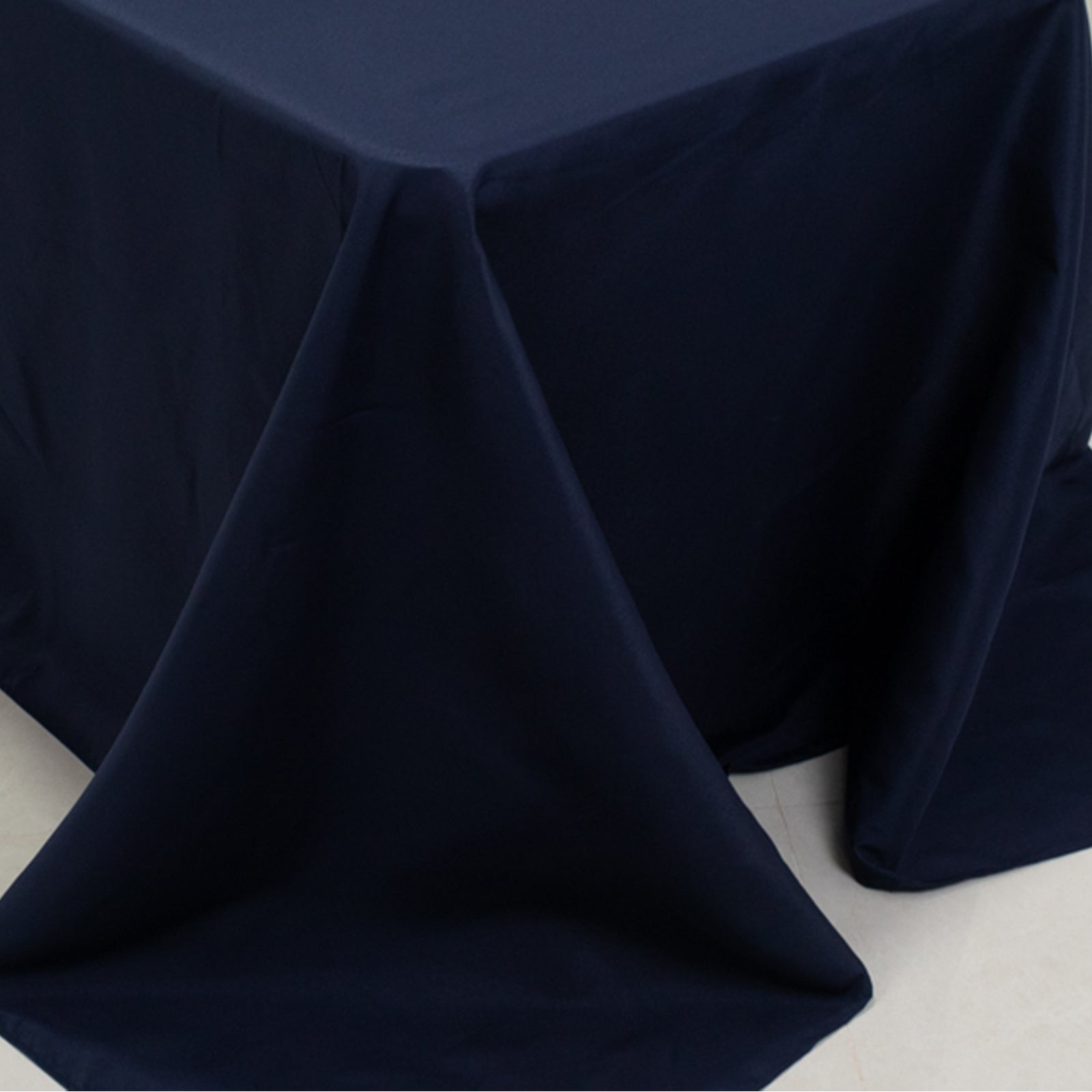 Navy Blue Premium Polyester Fire Retardant 90x156 Rectangular Tablecloth - Ideal for Events
