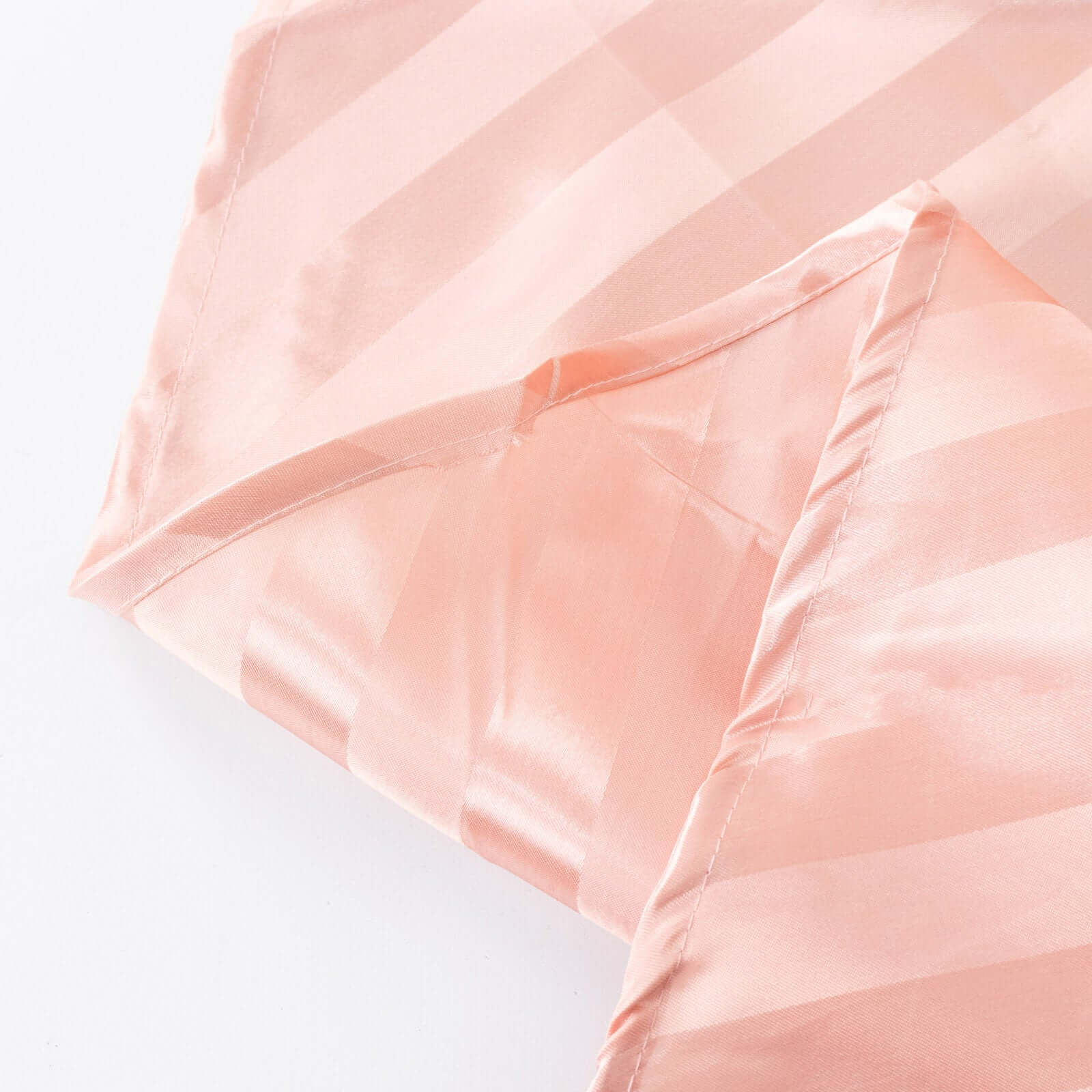 Hot Deal! Dusty Rose Satin Rectangular Tablecloth with Glossy Stripes, 90x132 inches