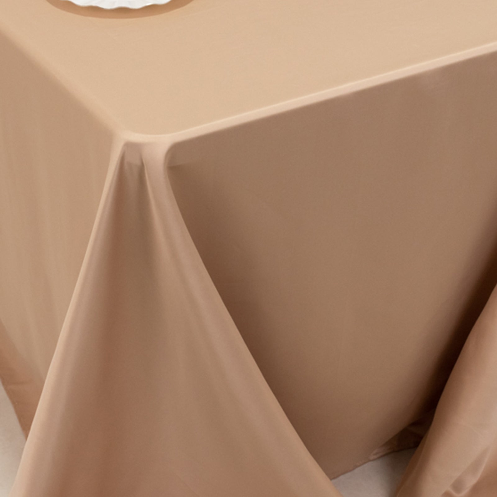 Exclusive Lamour Satin Nude Rectangle Tablecloth - Soft, Silk - like, 90x132