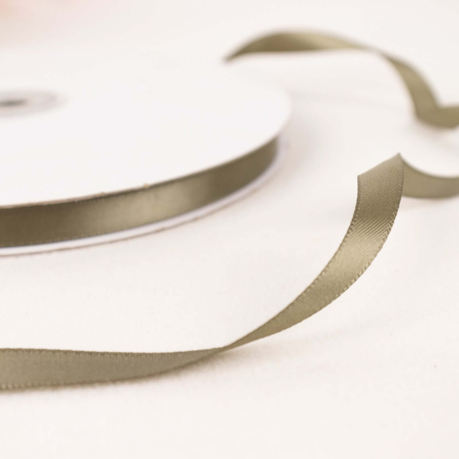 100 Yards 3/8-Inch Single-Face Dusty Sage Green Decorative Satin Ribbon