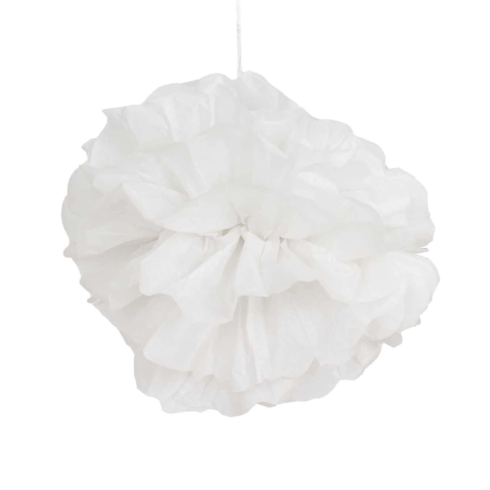 6-Pack 8-Inch White Tissue Paper Pom Pom Flower Balls - Ideal for Party Decor