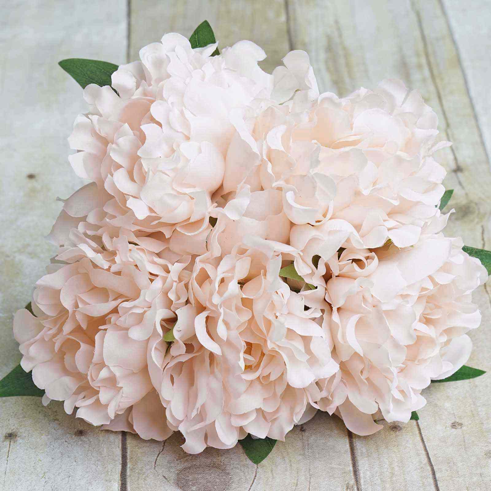 Hot Sale! 11-piece Blush Artificial Silk Peony Flower Bouquet for Various Occasions