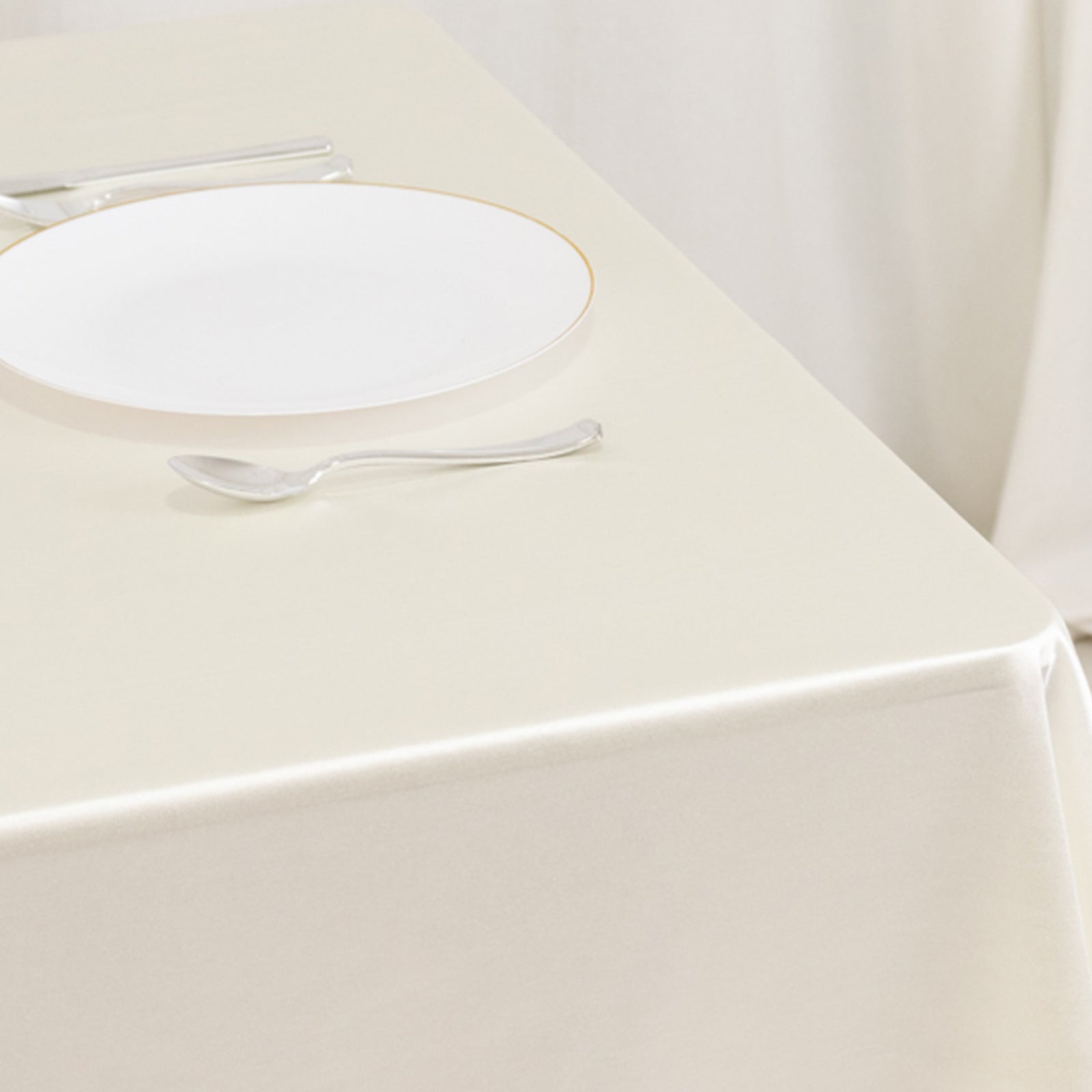 Wrinkle-Free & Stain-Resistant Premium Scuba 70x70 Shimmer Pearl White Tablecloth for Weddings and Parties
