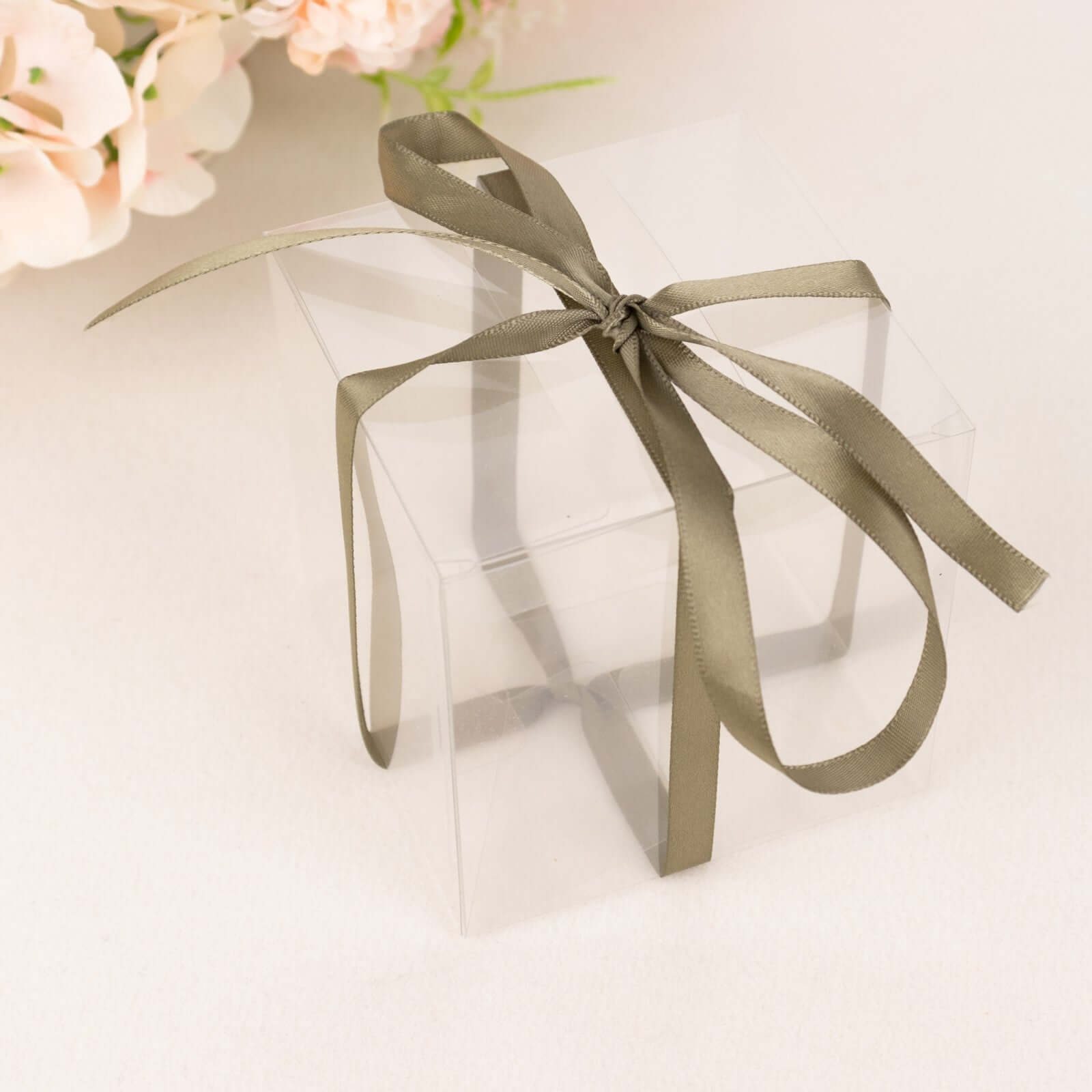 100 Yards 3/8-Inch Single-Face Dusty Sage Green Decorative Satin Ribbon