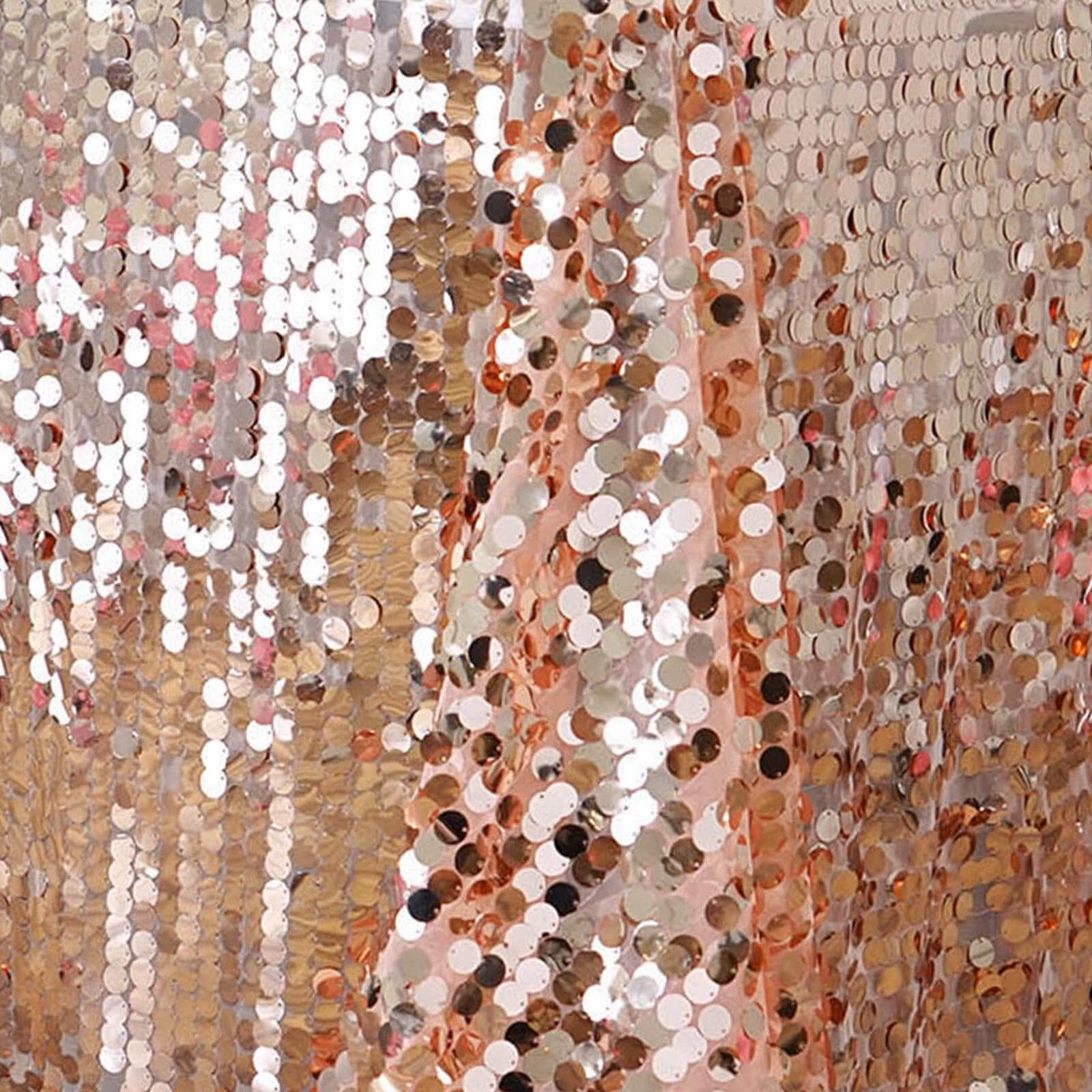 Hot Sale! Rose Gold Sequin Rectangle Tablecloth 90x132 - Seamless Table Cover